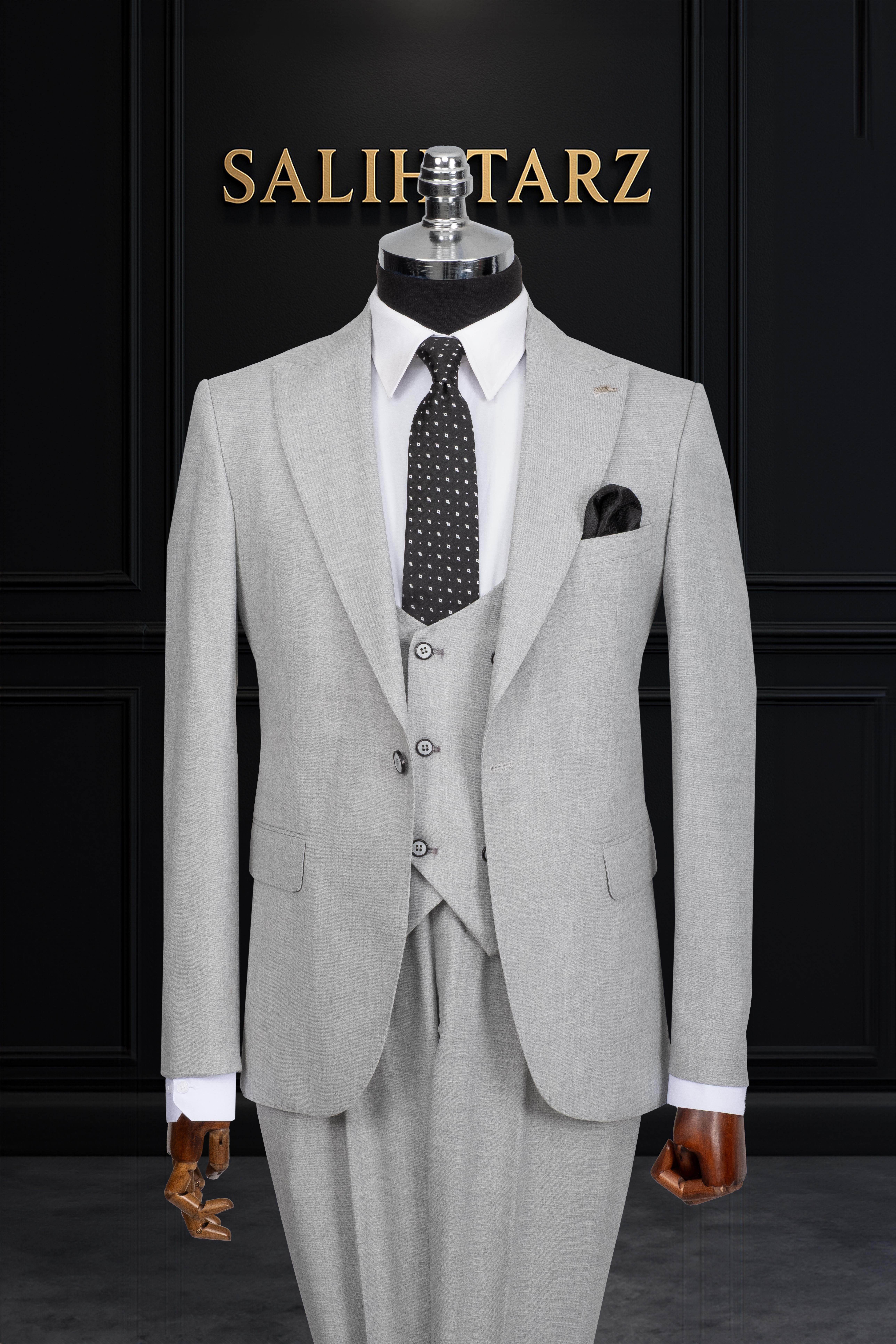 Takım Elbise Yelekli SlimFit Gri SD42165