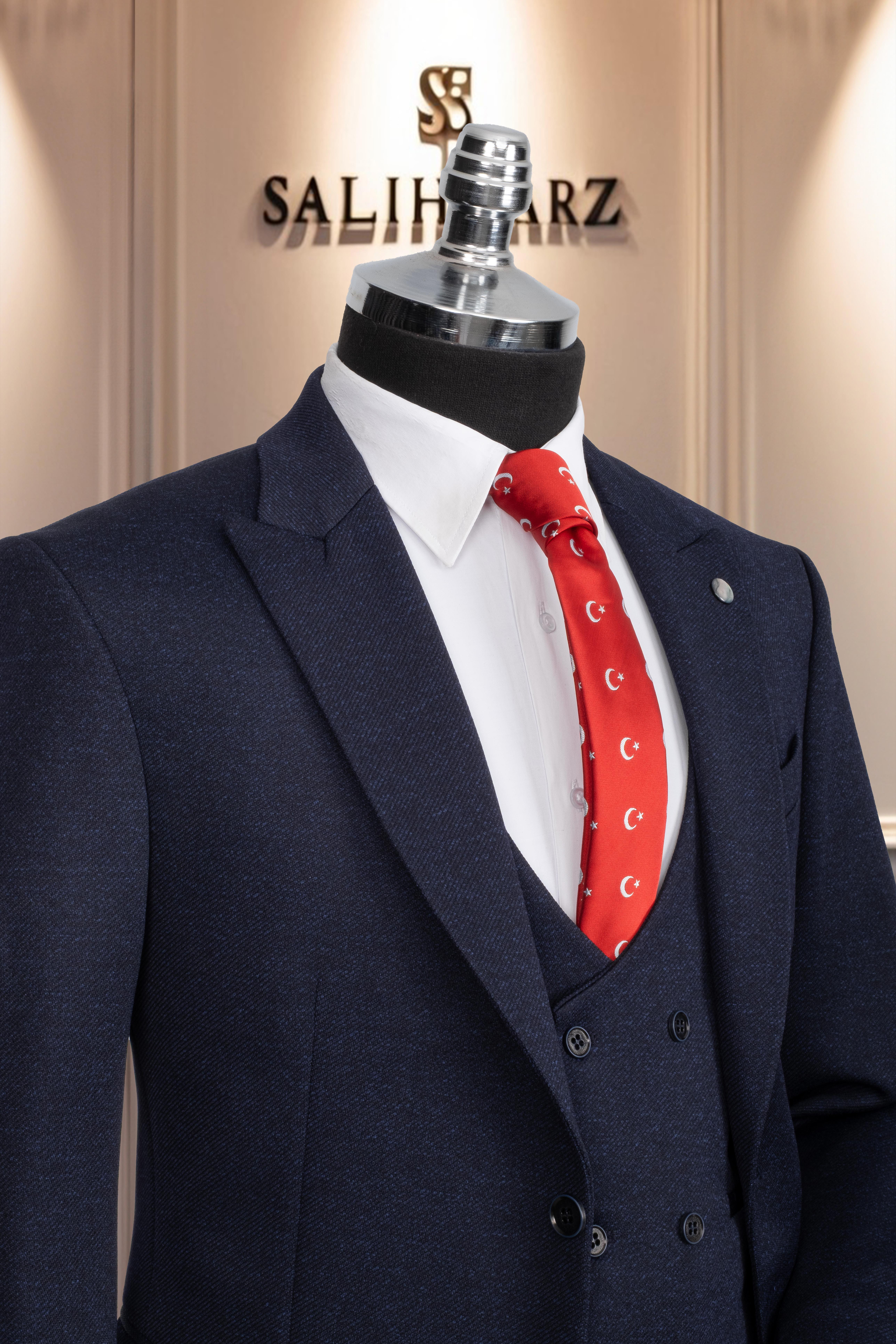 Takım Elbise Yelekli SlimFit Lacivert SD42168