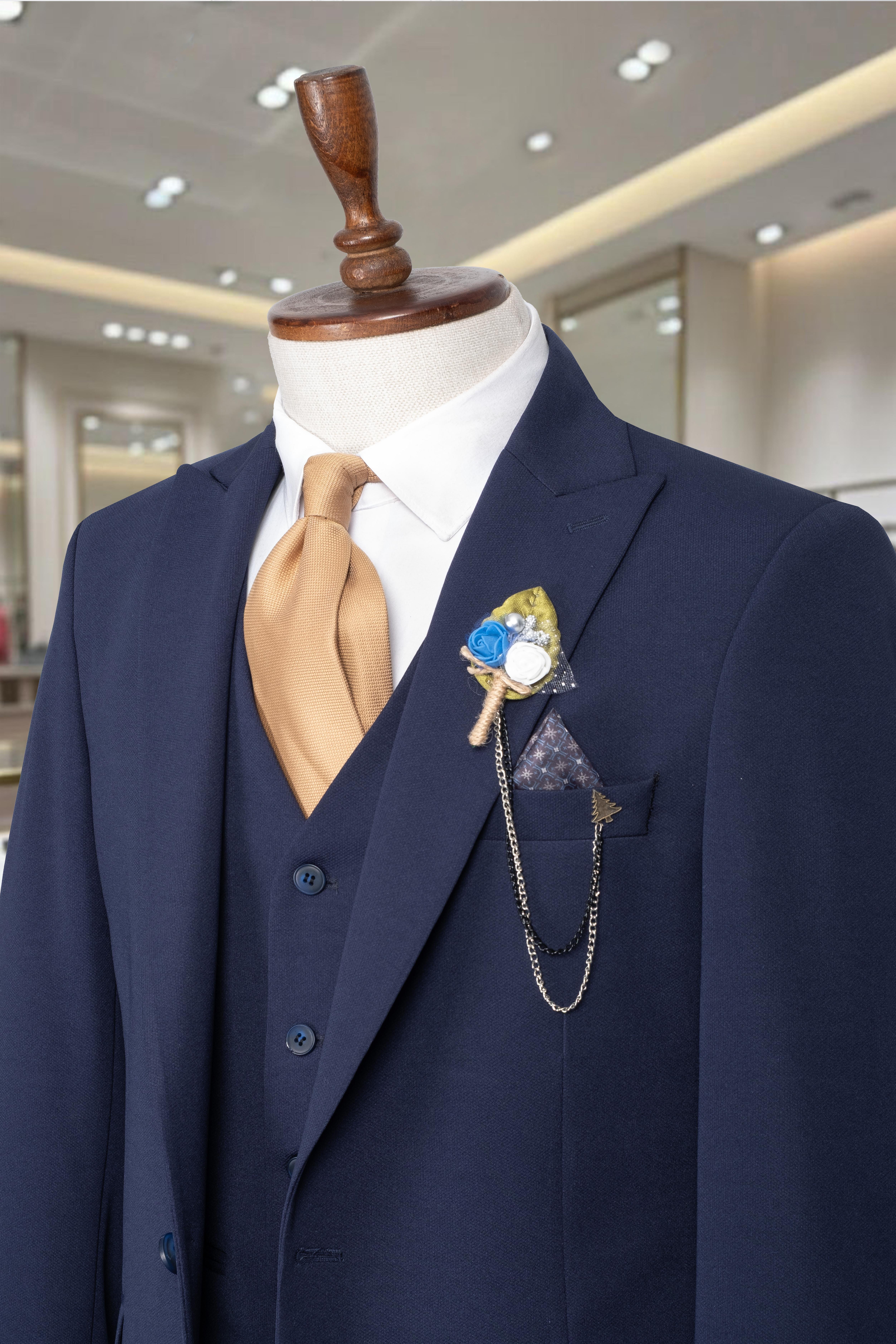 Takım Elbise Yelekli SlimFit Lacivert SD42254