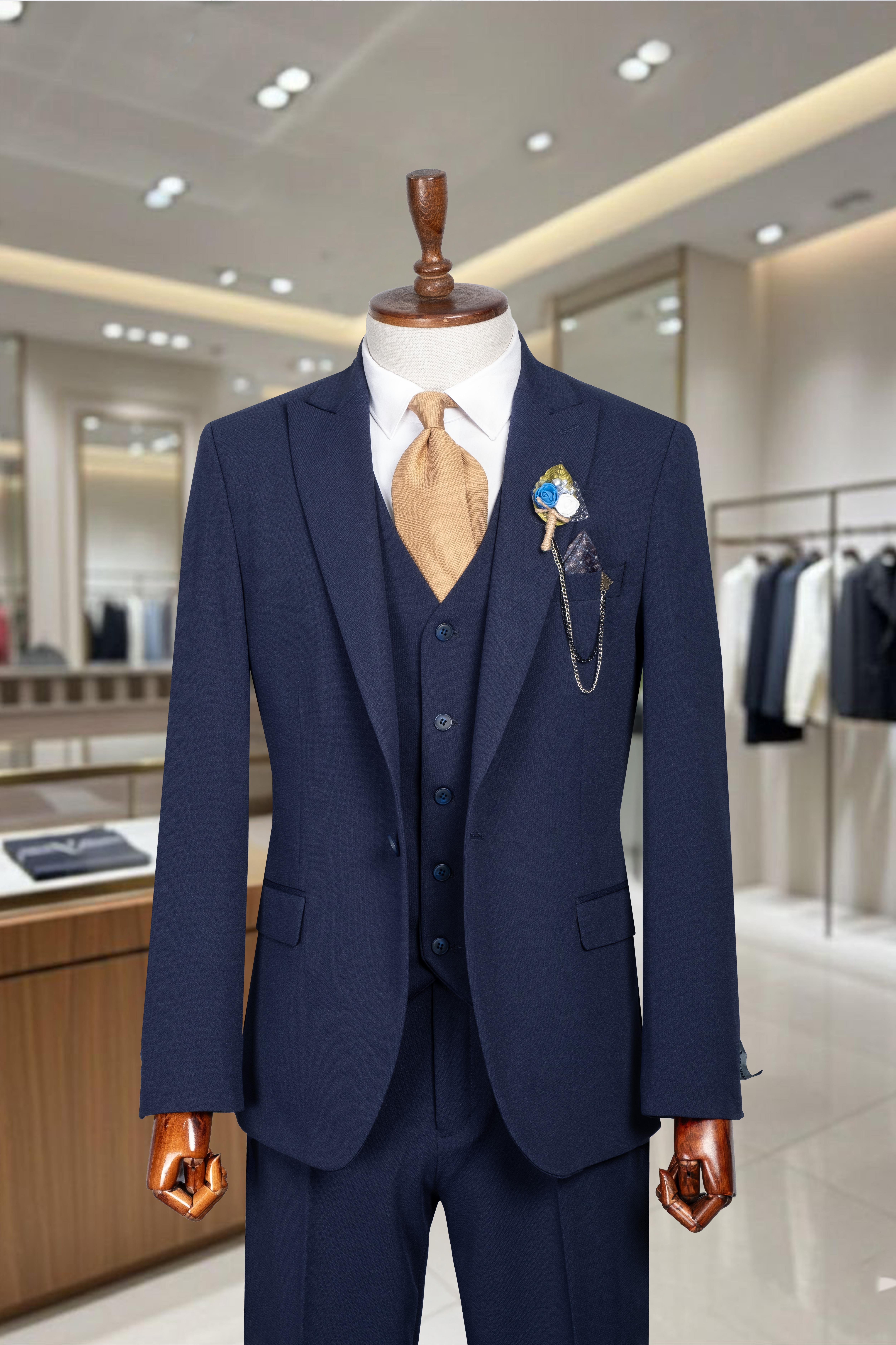 Takım Elbise Yelekli SlimFit Lacivert SD42254