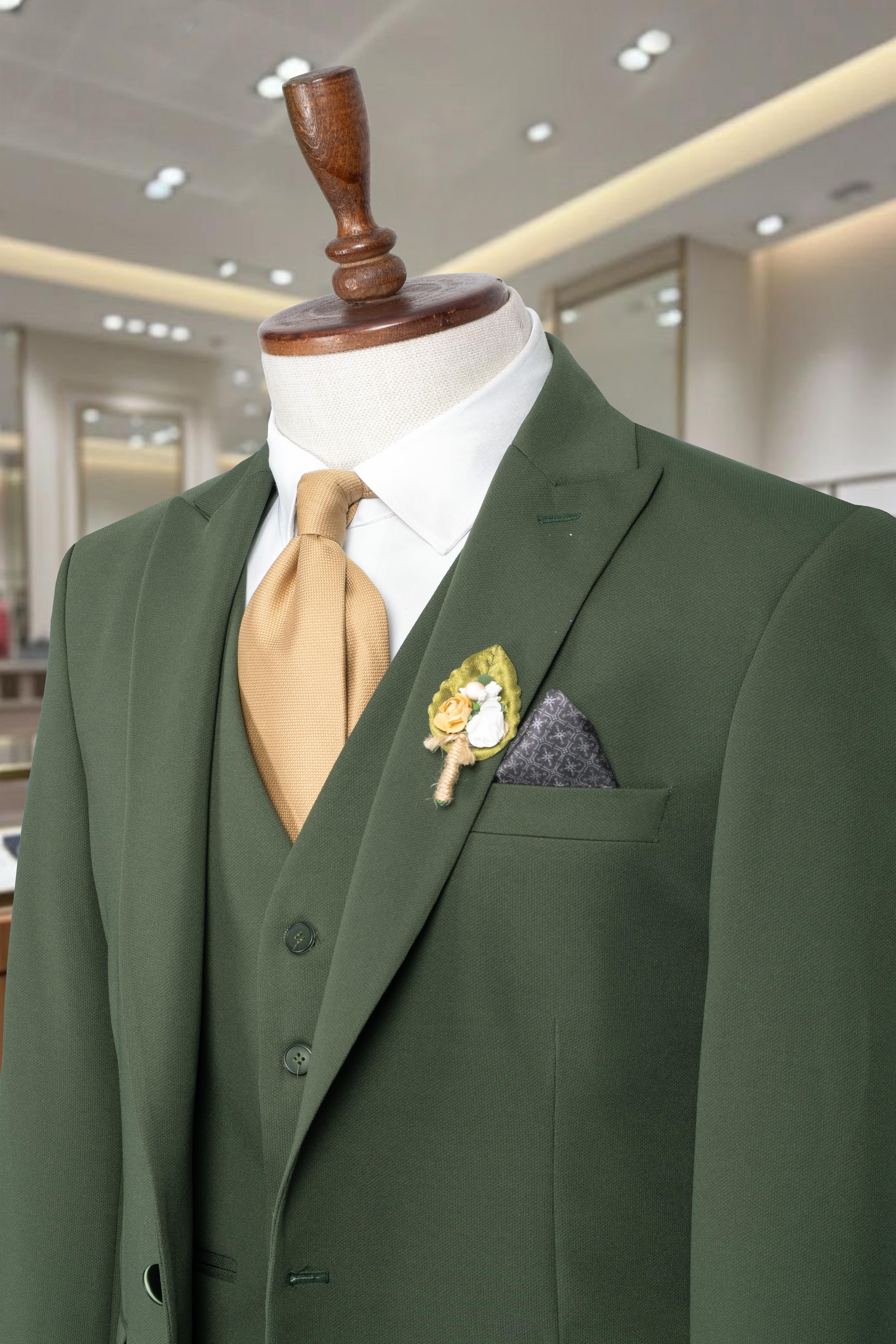 Takım Elbise Yelekli SlimFit Yeşil SD42251