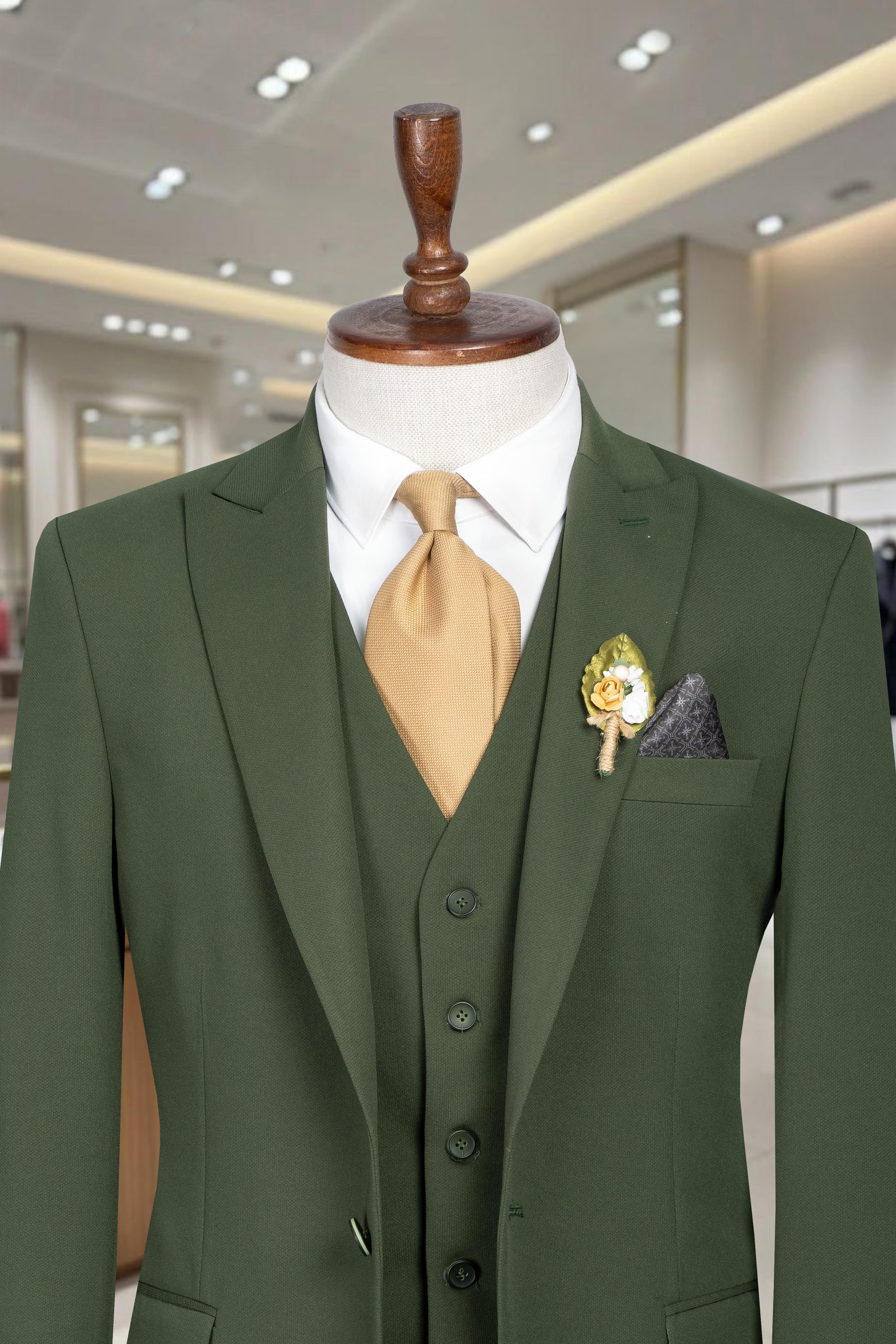 Takım Elbise Yelekli SlimFit Yeşil SD42251