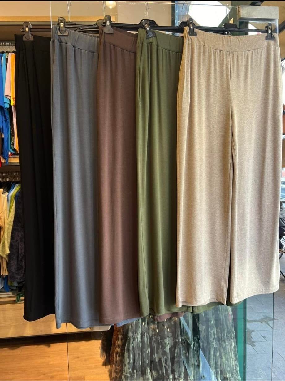 Bol Paça Organik Örme Kumaş Pantolon