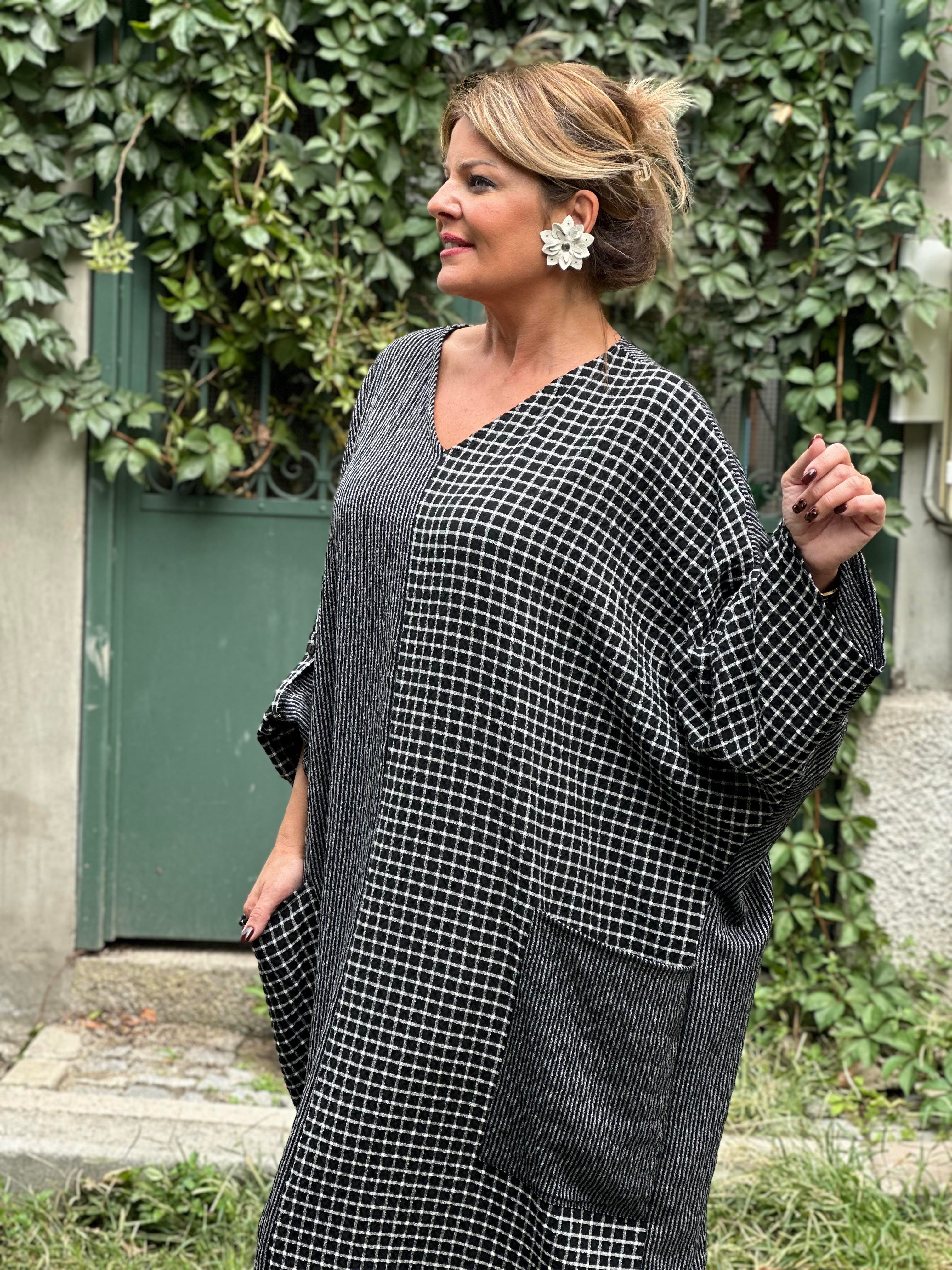 Gofre Oversize V Yaka Elbise