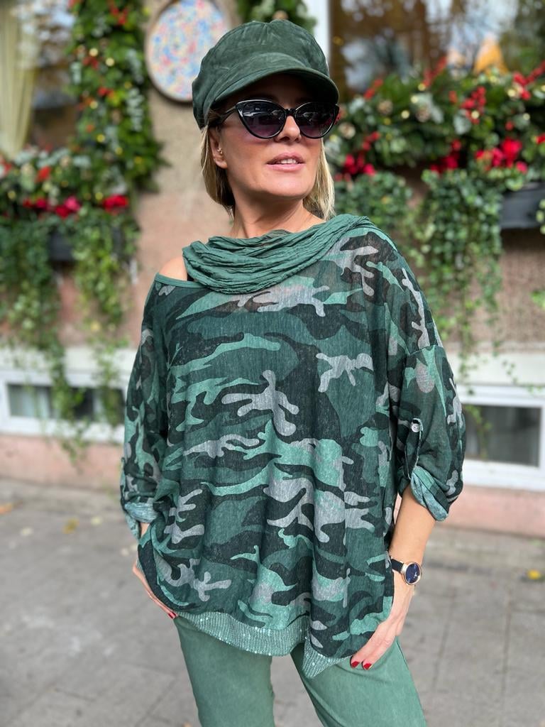 İthal Kamuflaj Bluz