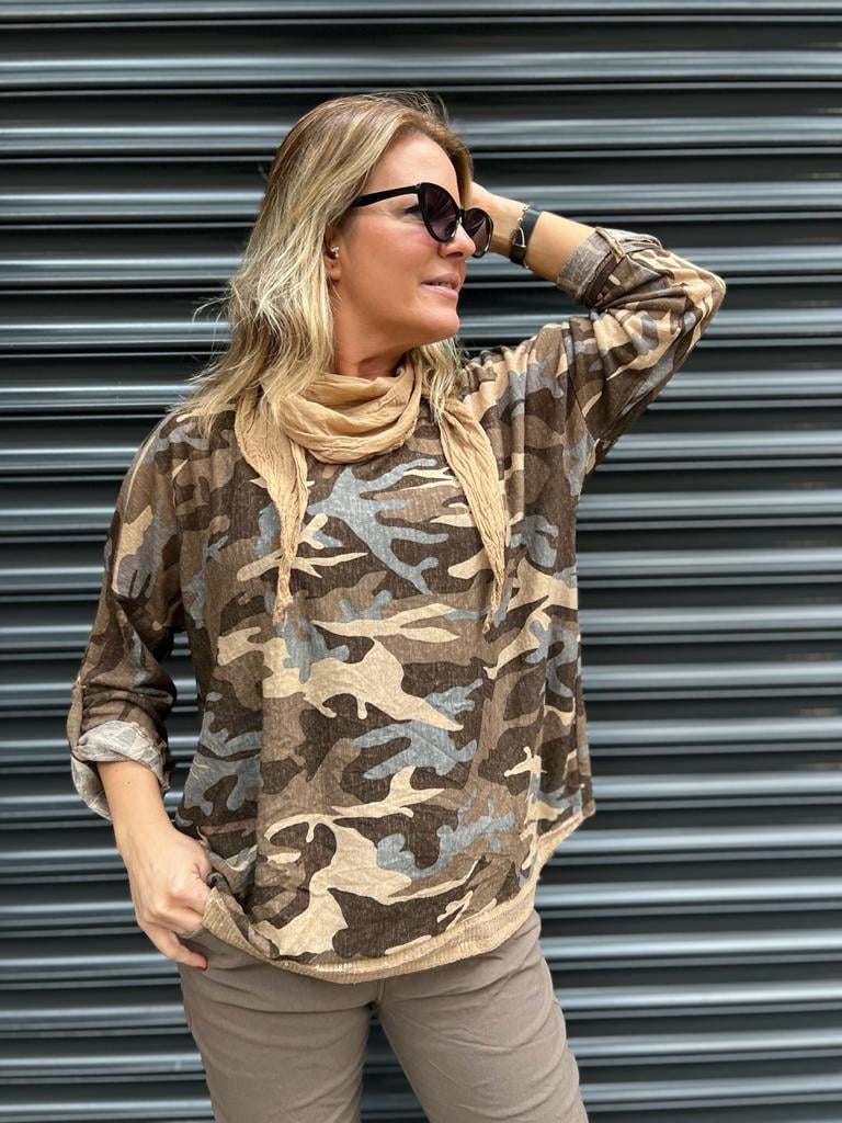 İthal Kamuflaj Bluz