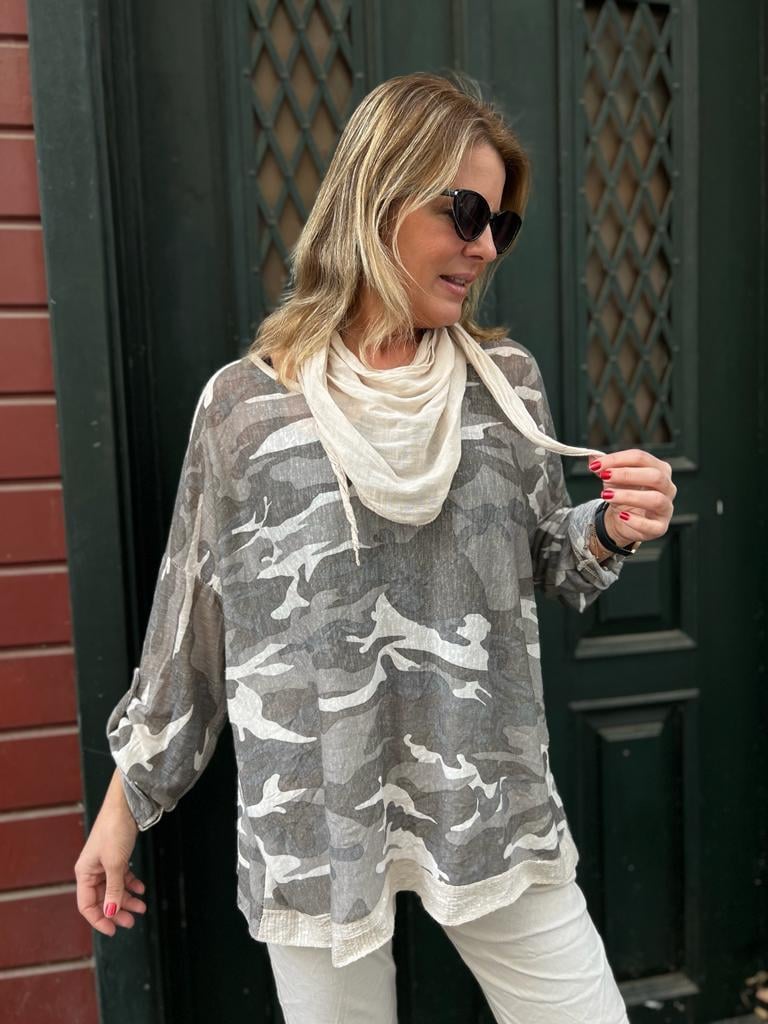İthal Kamuflaj Bluz