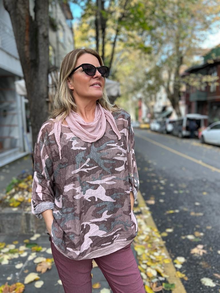 İthal Kamuflaj Bluz