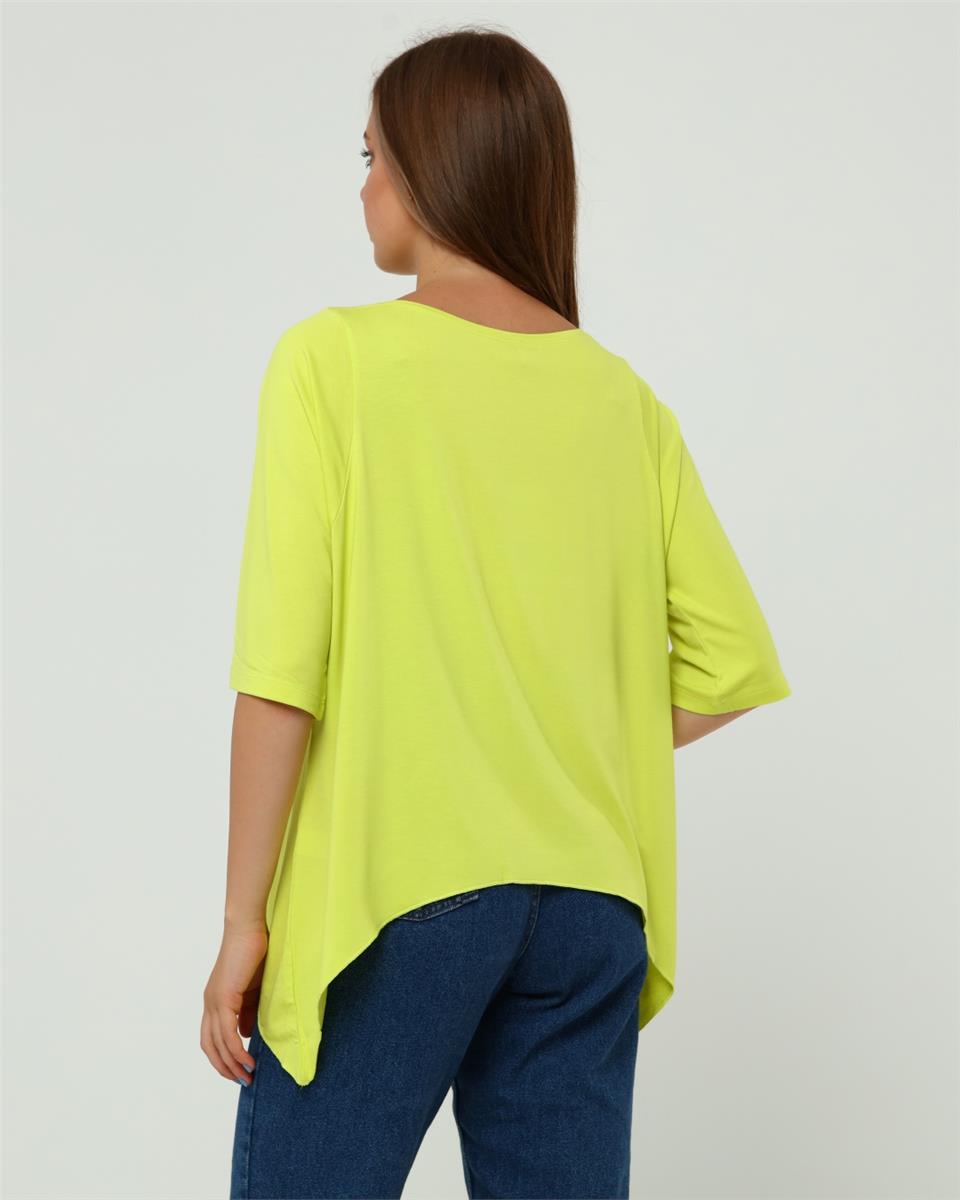 Neon Sarı Crop Bluz