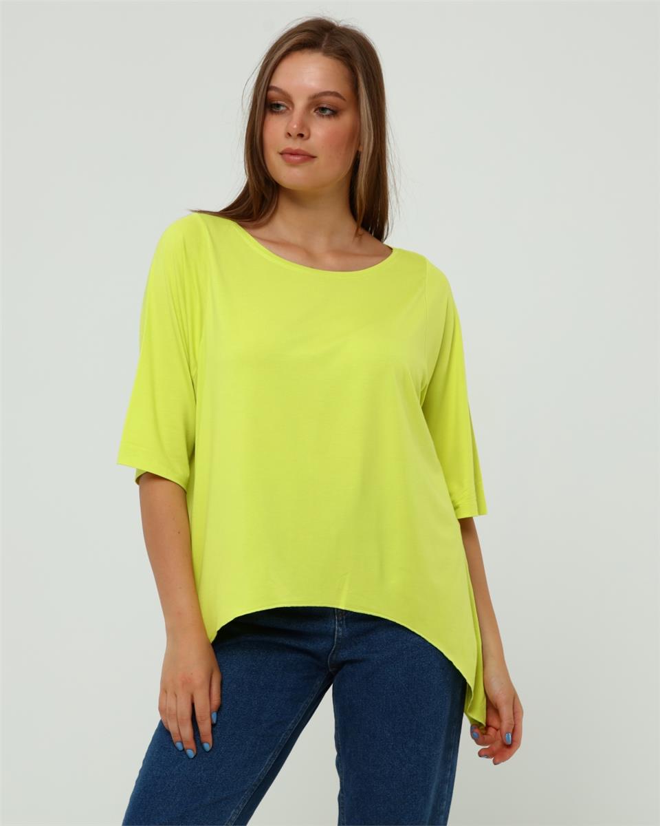 Neon Sarı Crop Bluz