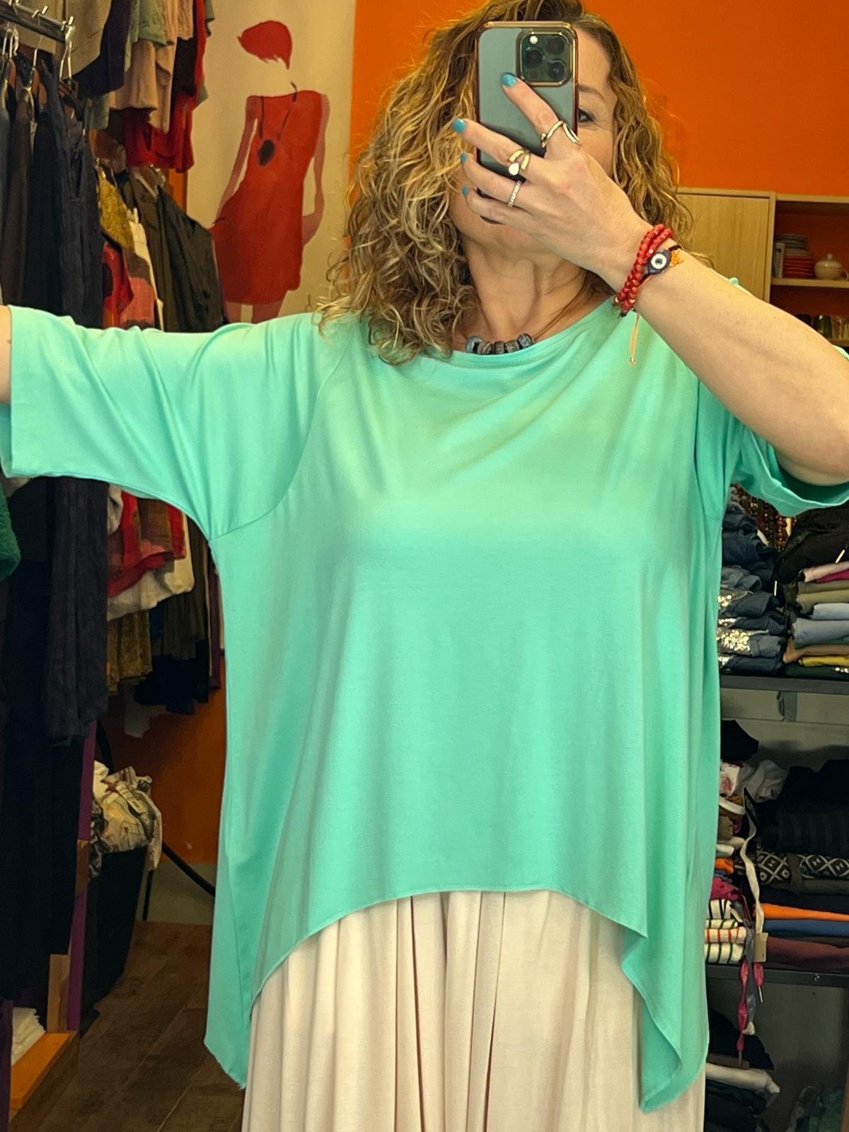 Nil Yeşili Crop Bluz