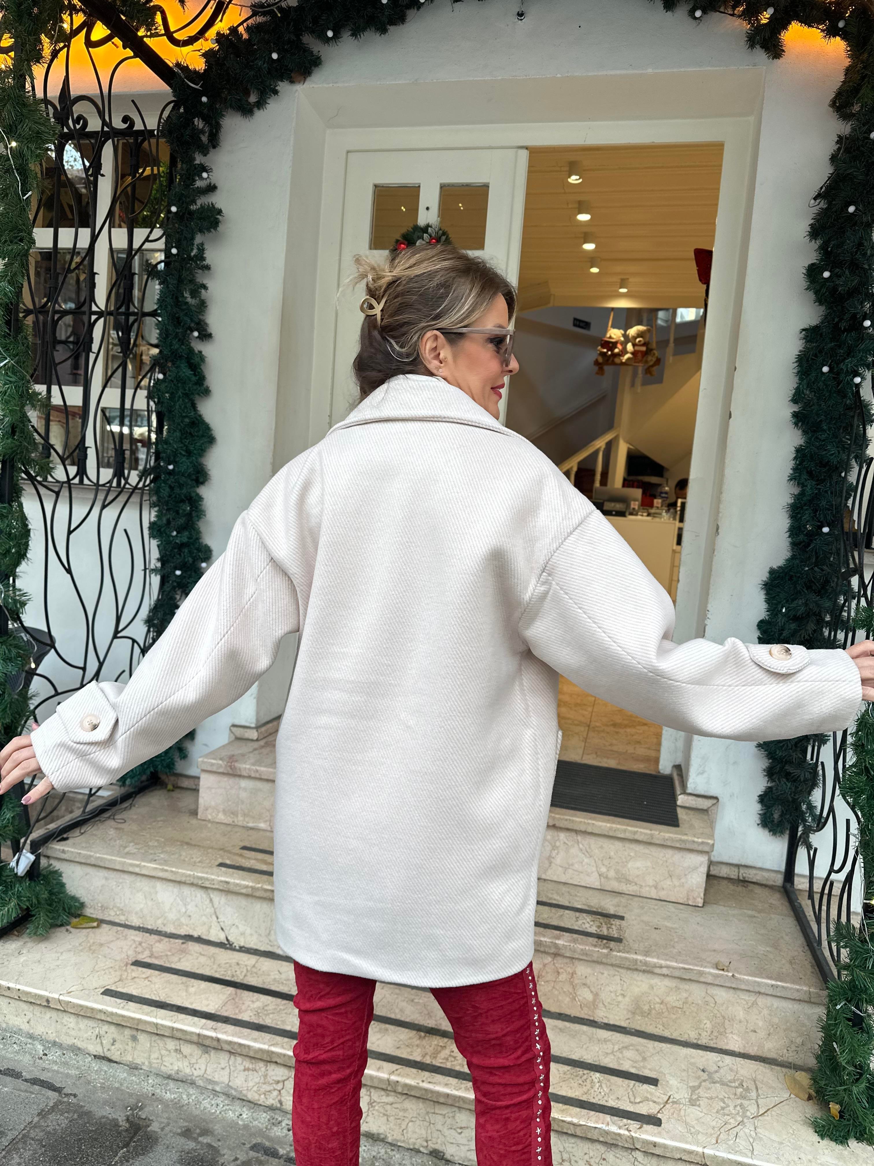 Oversize Kaşe Kaban