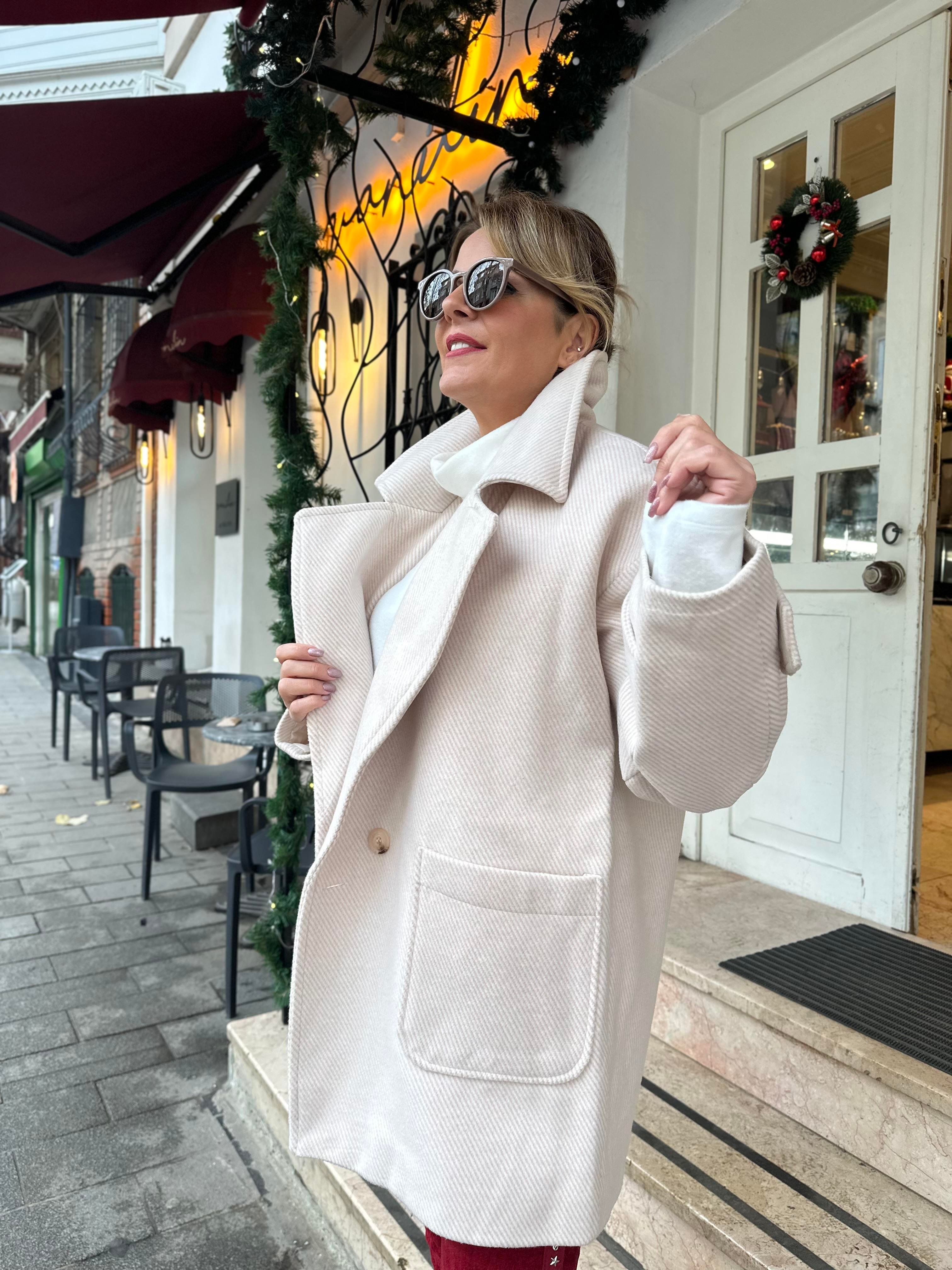 Oversize Kaşe Kaban