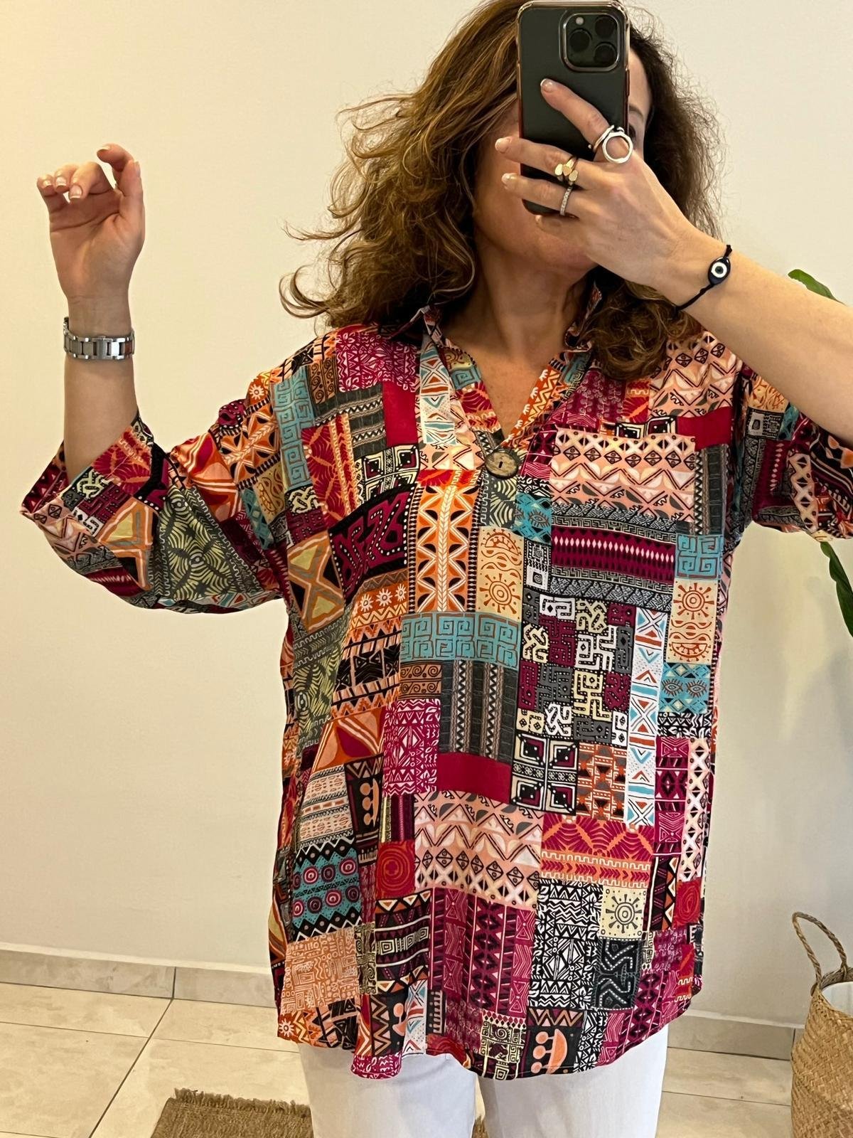 Patchwork Desen Bluz