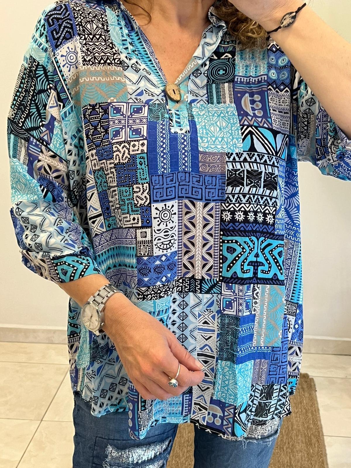 Patchwork Desen Bluz