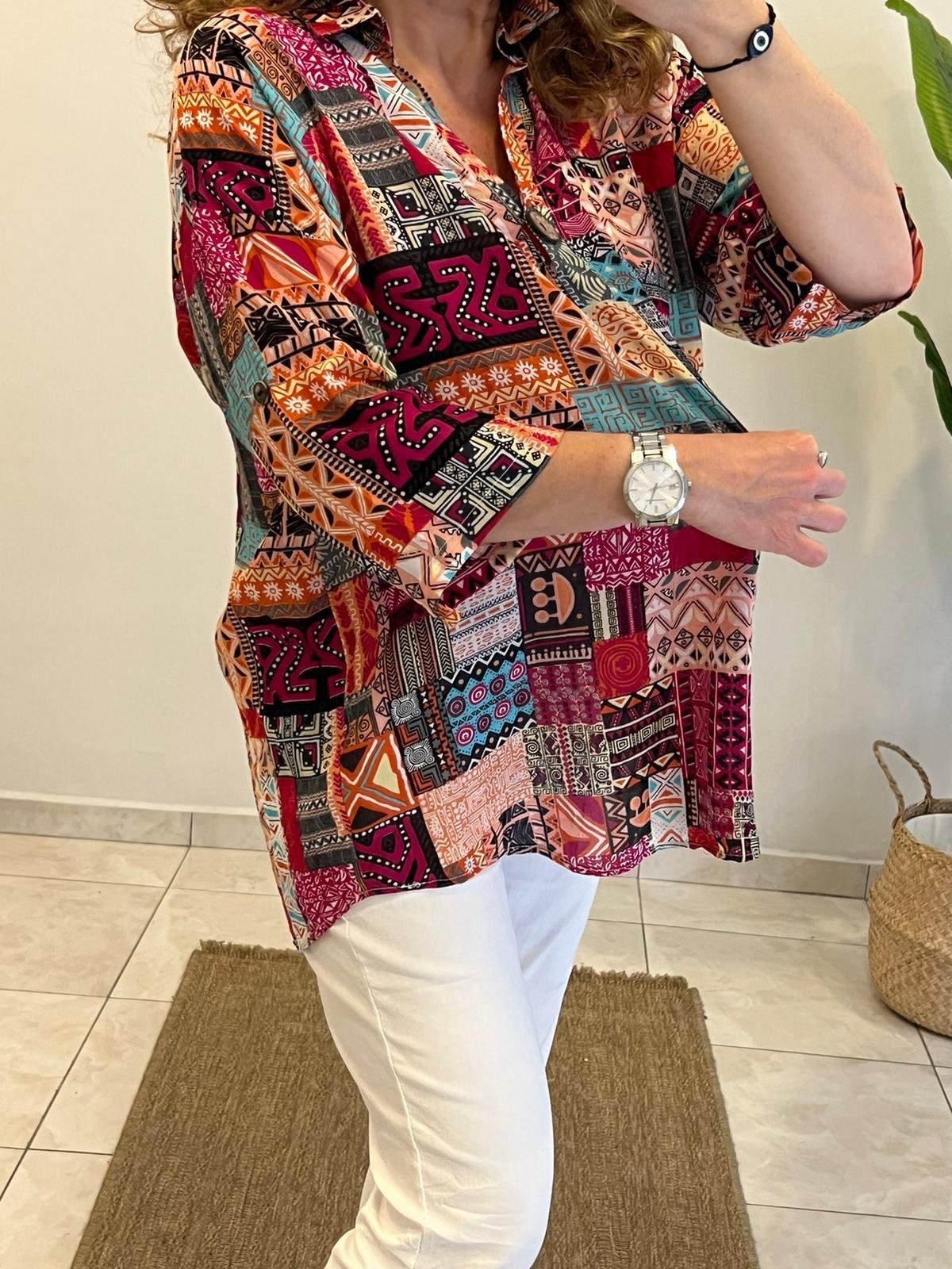 Patchwork Desen Bluz