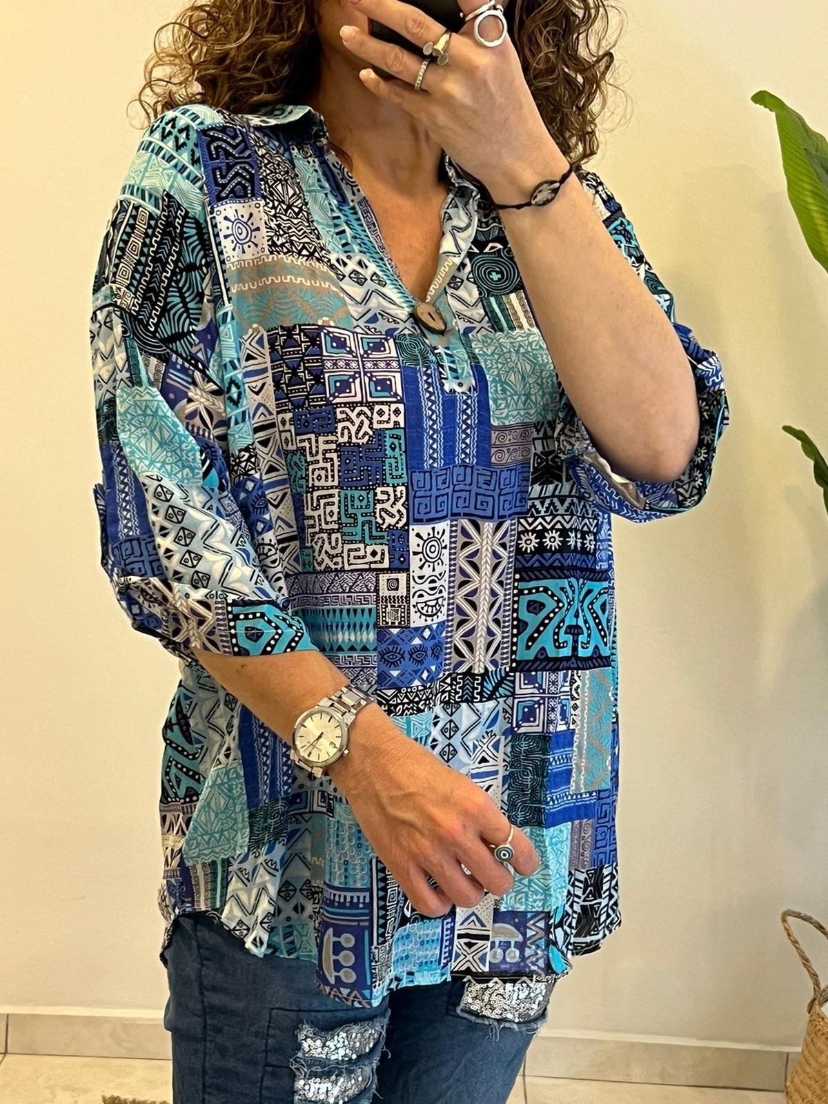 Patchwork Desen Bluz