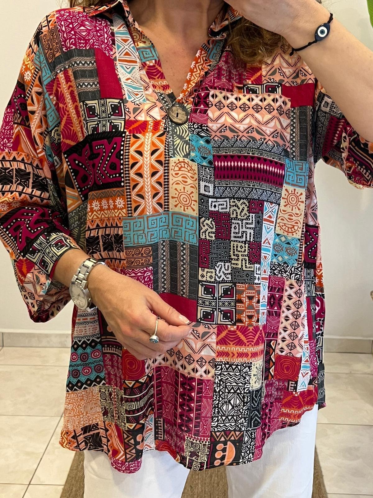 Patchwork Desen Bluz