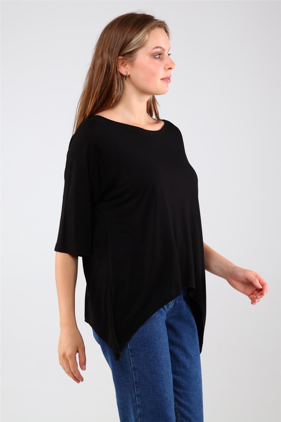 Siyah Crop Bluz