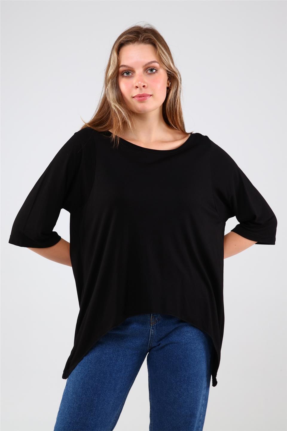 Siyah Crop Bluz