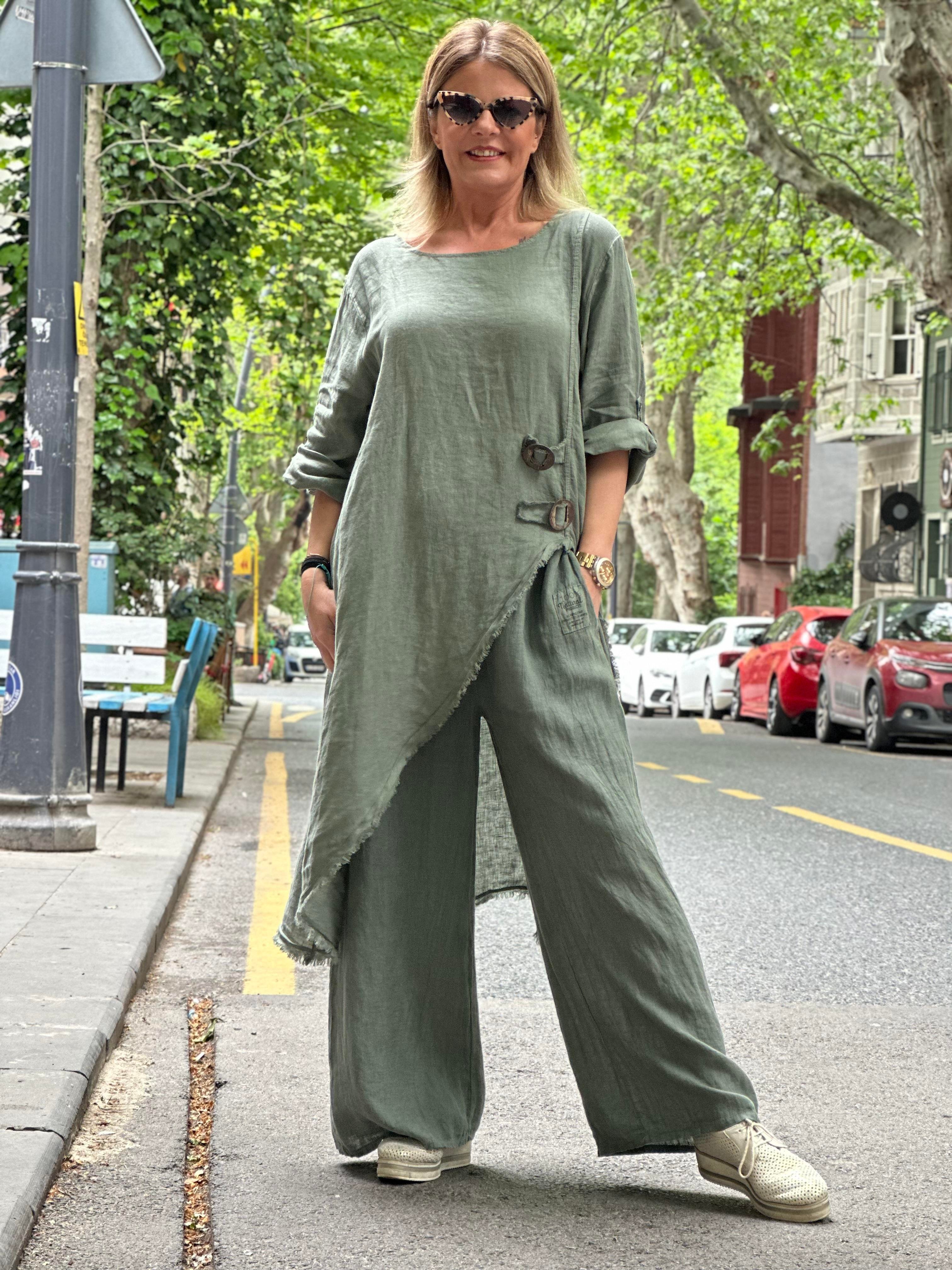Tunik Pantolon Keten Takım