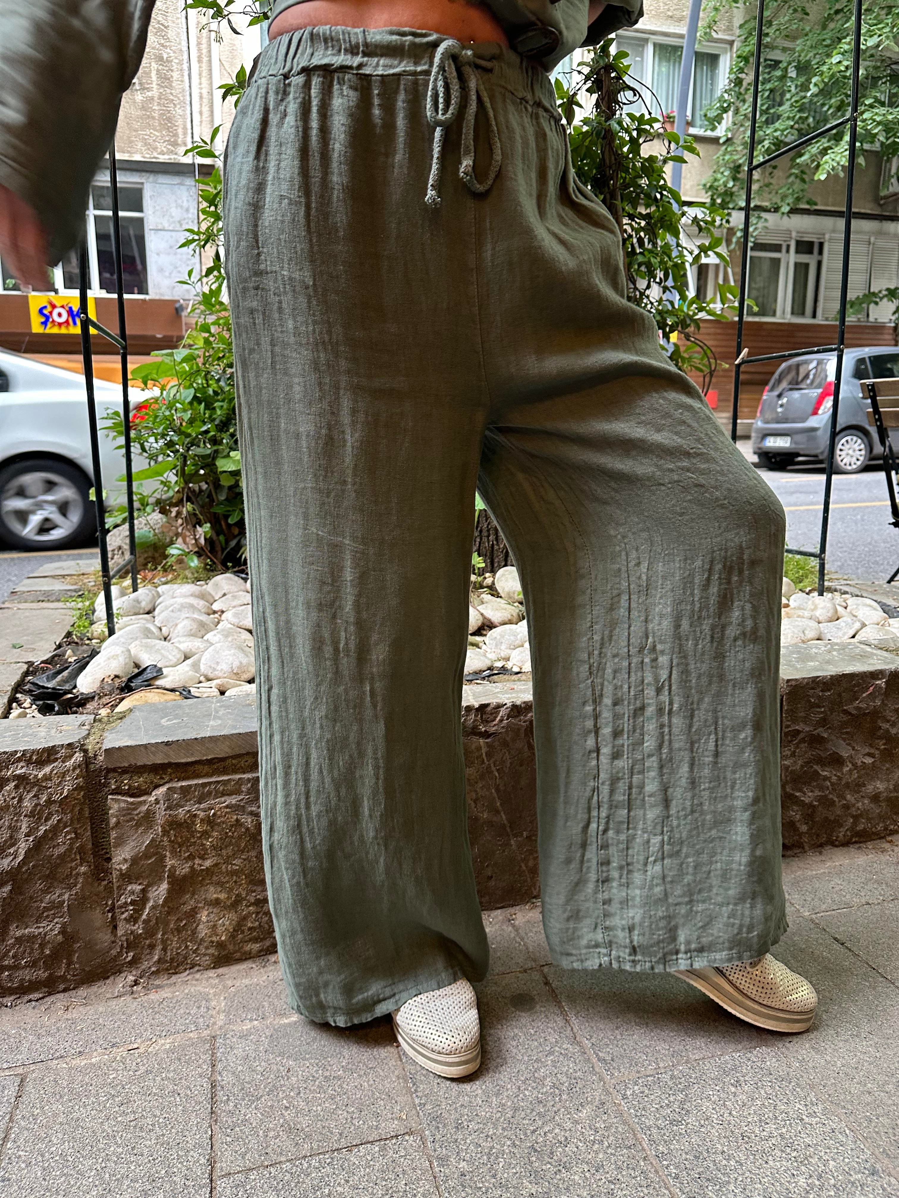 Tunik Pantolon Keten Takım