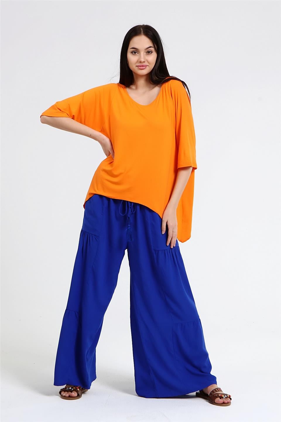 Turuncu Crop Bluz