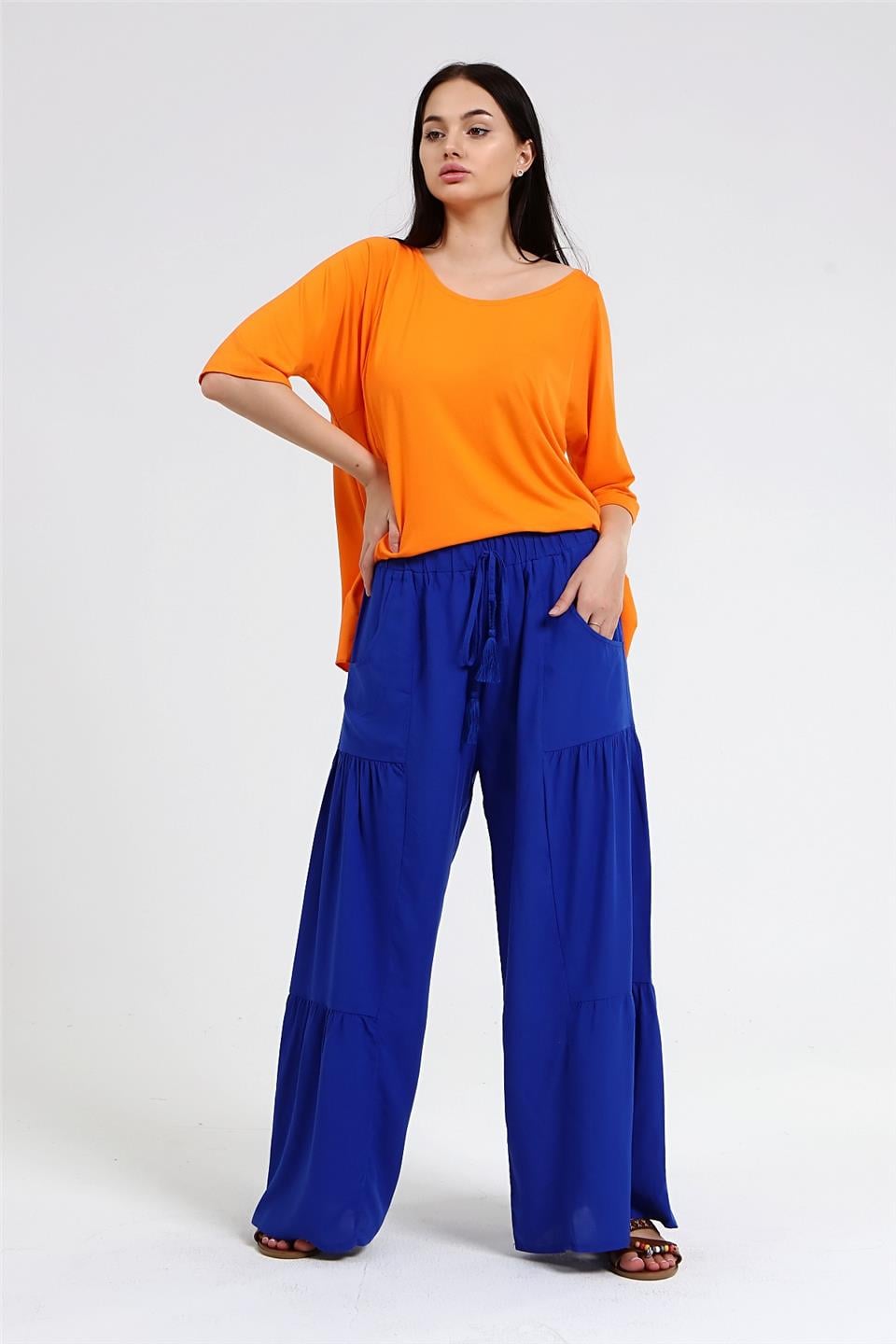 Turuncu Crop Bluz