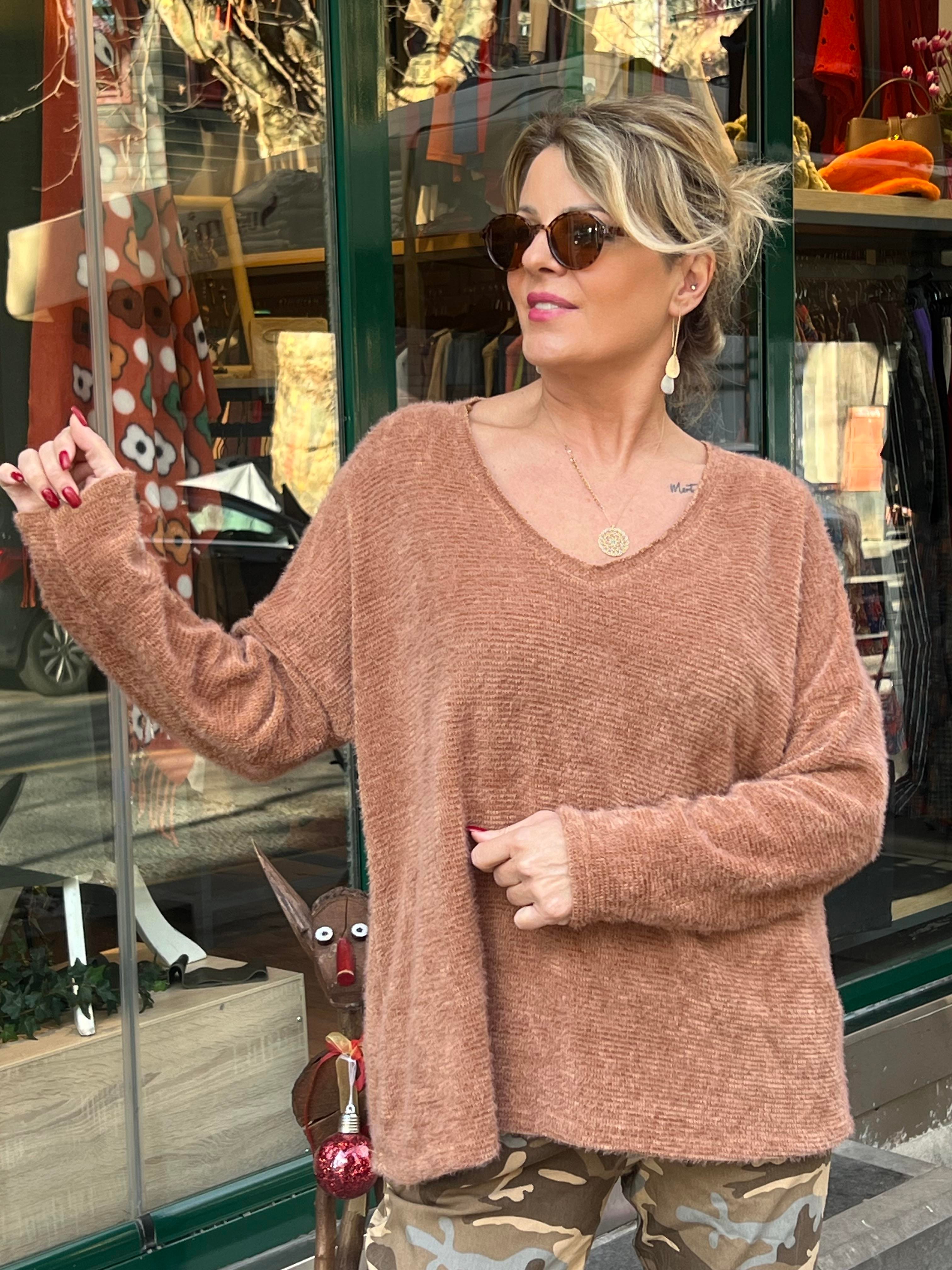 V Yaka İthal Angora Triko