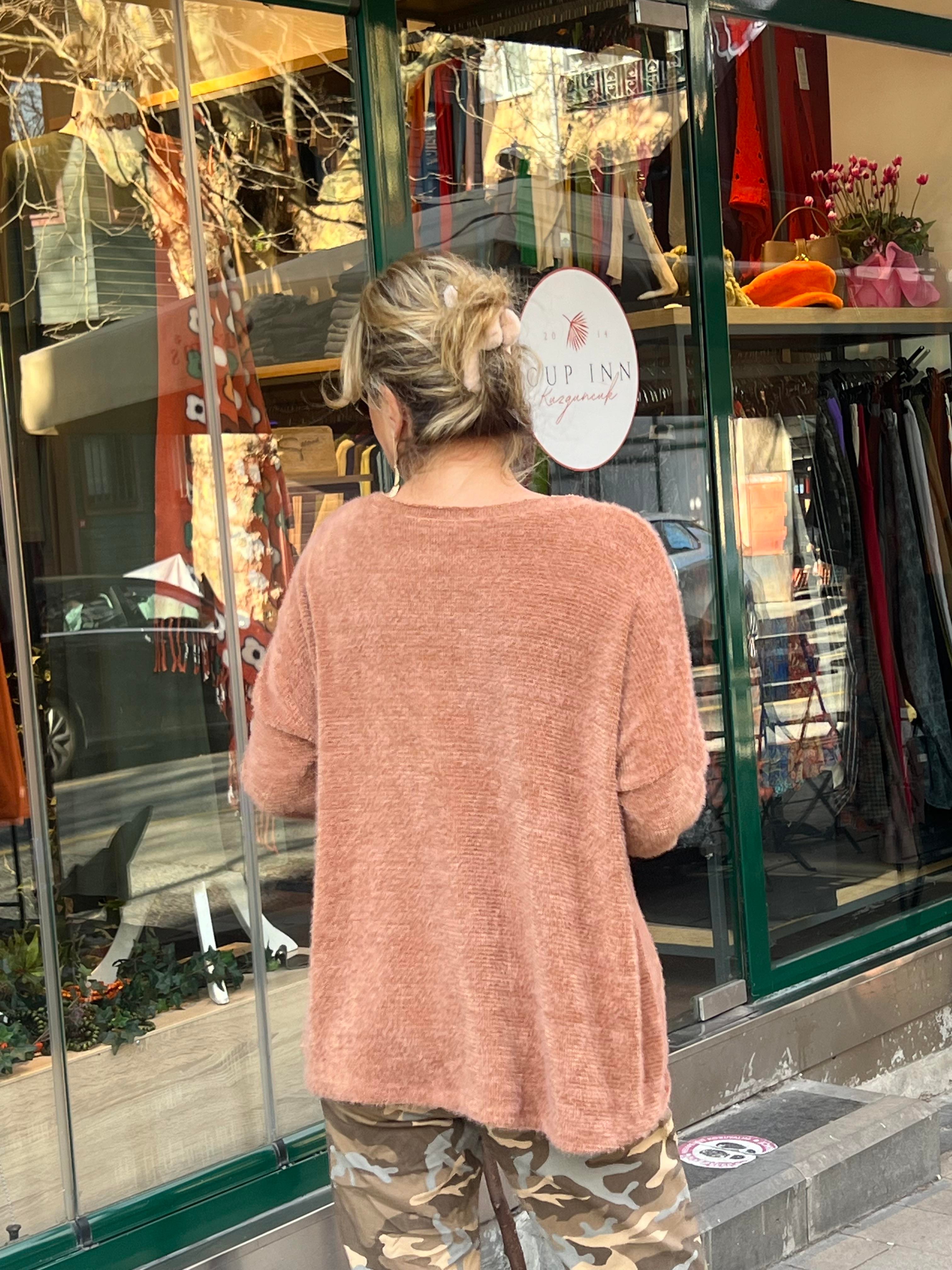 V Yaka İthal Angora Triko