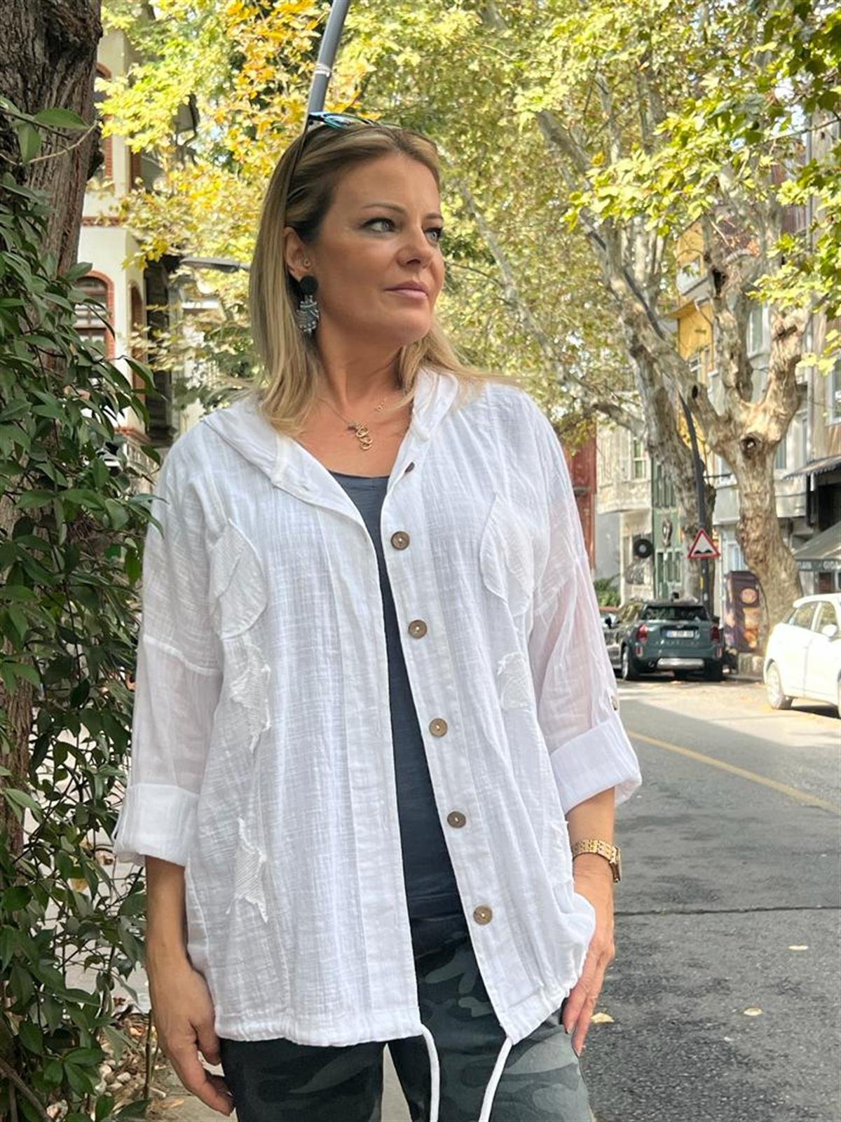 Yıldızlı Kapüşonlu Ceket