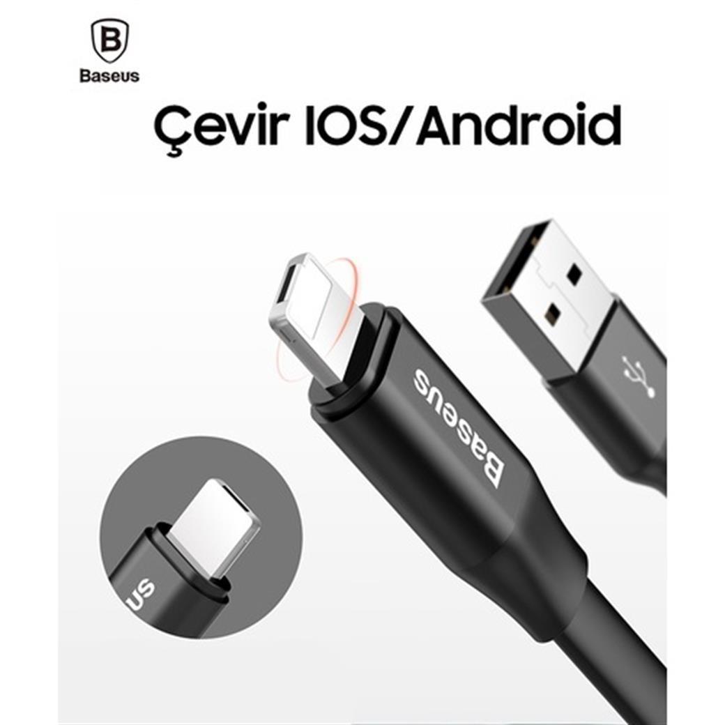 Baseus 2In1 Lightning/Micro Usb 2A Şarj Kablosu 1.2 Metre