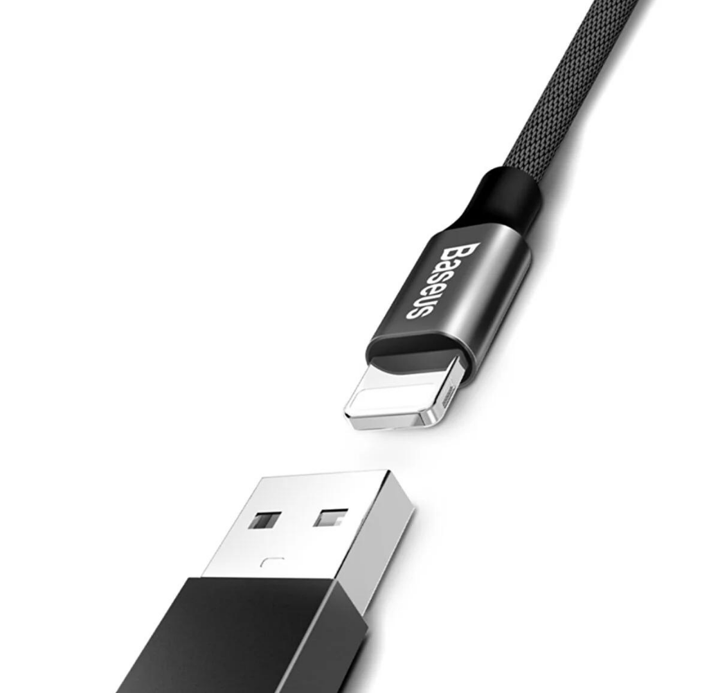 Baseus Yiven 2.0A iPhone Lightning Şarj Kablosu 60CM Siyah CALYW