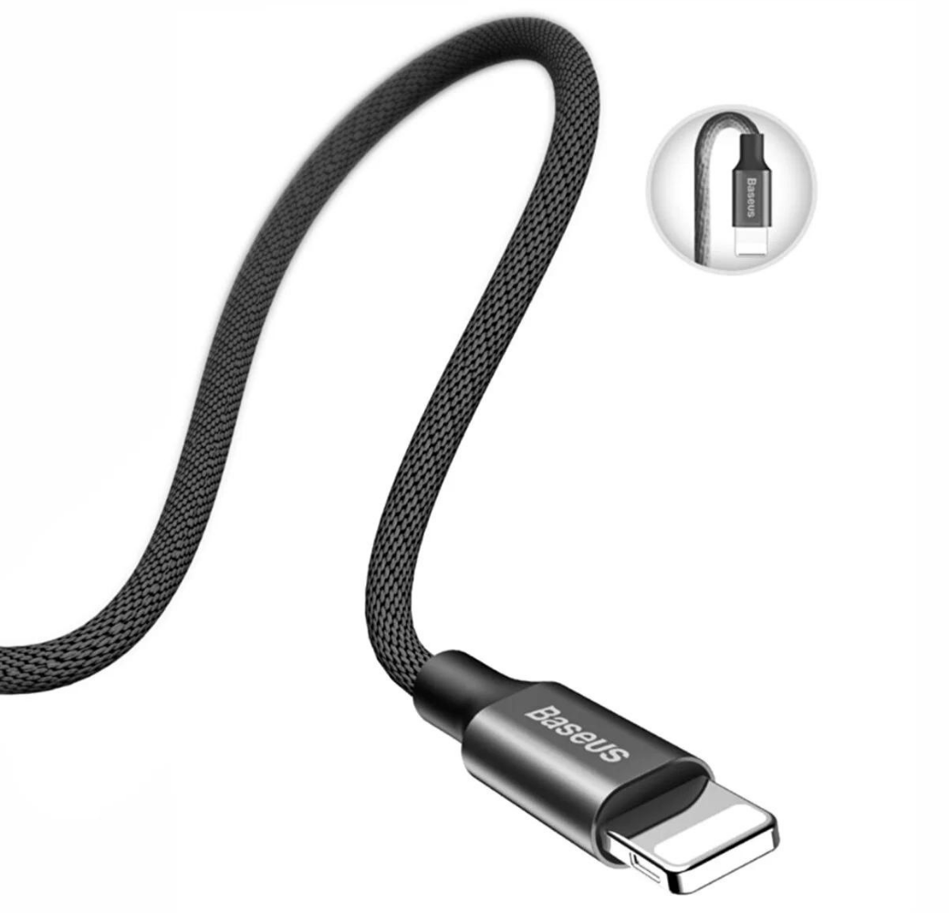 Baseus Yiven 2.0A iPhone Lightning Şarj Kablosu 60CM Siyah CALYW