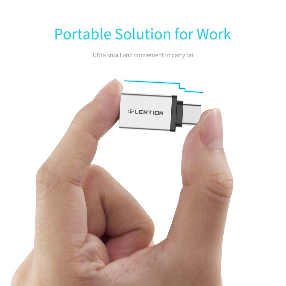 Lention Type C To Usb 3.0 Çevirici Dönüştürücü Otg Adaptör Gümüş C3