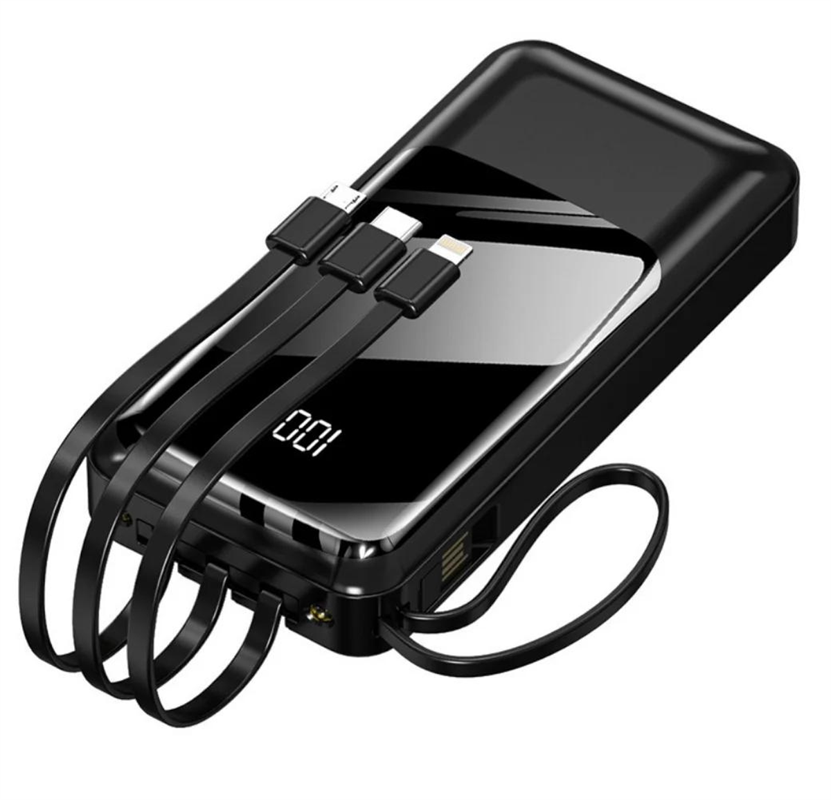 LivX 2000 mAh Dijital Göstergeli Çoklu Kablolu Taşınabilir , Fenerli Powerbank TPE-01