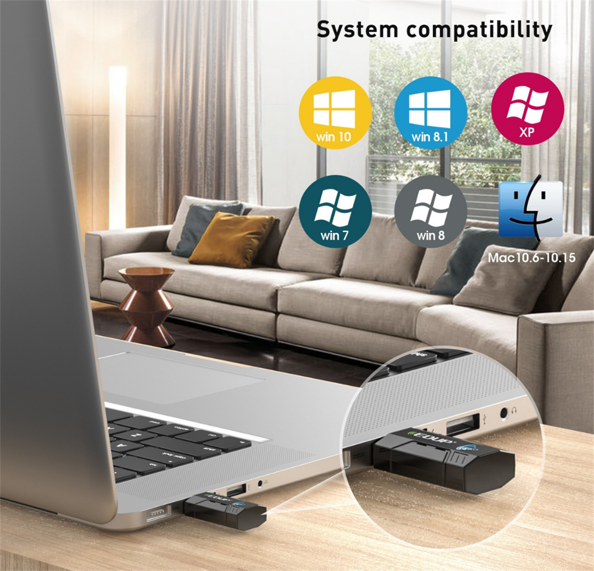 LivX Edup Mini USB Wifi Adaptörü AC1300M – EP1689