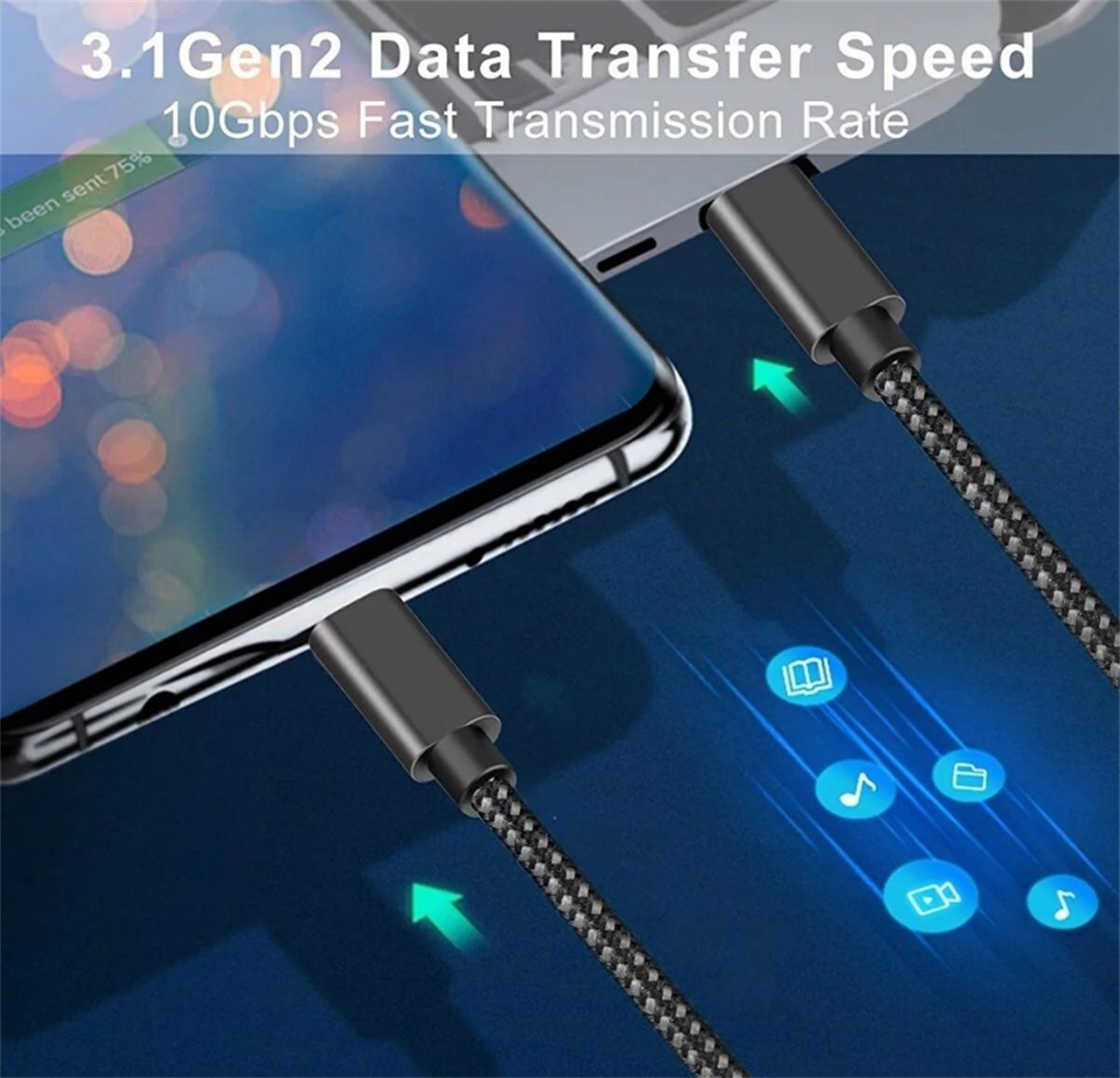 LivX Force 100w Usb-c To Usb-c 3.1 Gen2 10 Gbps 4k@60hz 3 Metre Hızlı Şarj Data Ve Görüntü Kablosu Örgülü GN-03