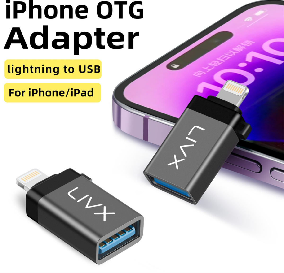 Livx Lightning to USB 3.0 OTG Çevirici Adaptör Siyah OTGLGM