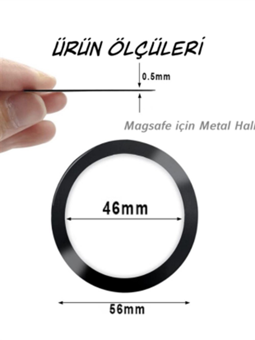 LivX Power Mıknatıslı Metal Magsafe Halka Yüzük Ring iPhone 8 ve Üstü Model ile Uyumlu Gümüş LVRNG
