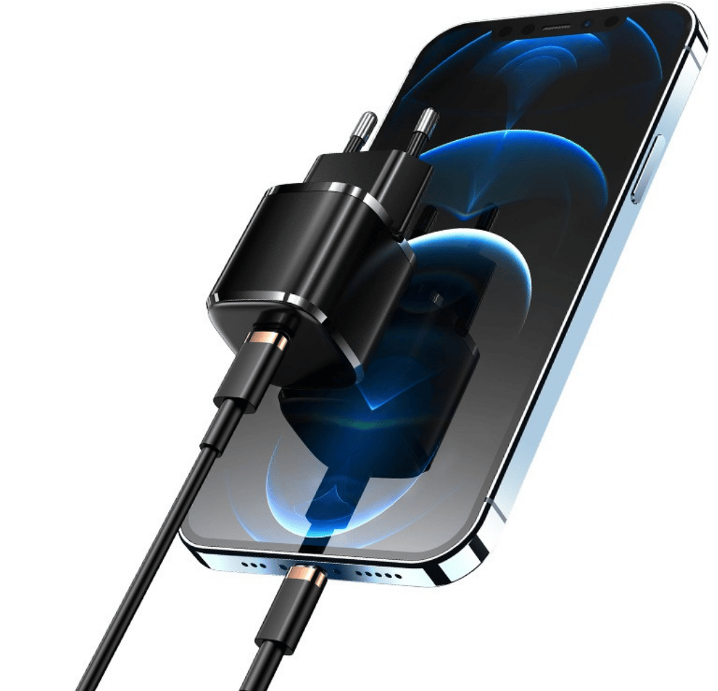 LivX Rapid 20W USB-C Mini PD Hızlı Şarj Cihazı Güç Adaptörü ve 3 metre Iphone hızlı şarj kablosu