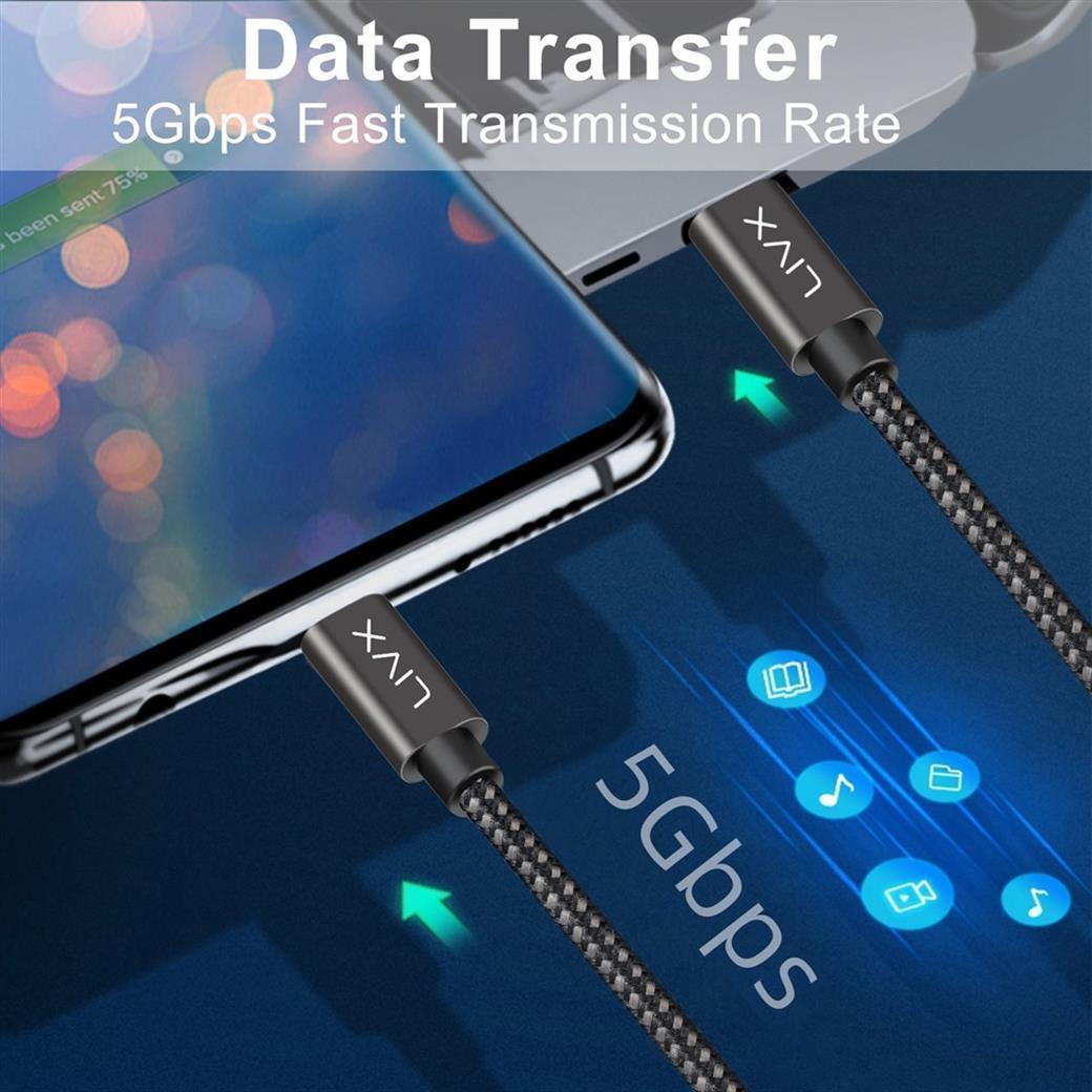 LivX Transparent 45W PD/QC Mini Araç şarj Cihazı ve 1 metre Hızlı Şarj Ve Data Kablosu