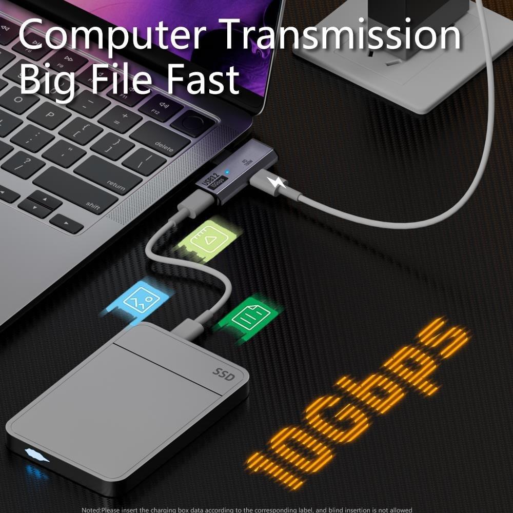 LivX Type C To 2 USB3.2 100W 10Gbps Veri Aktarımı Kulaklık Müzik Dinleme Dönüştürücü Çevirici OTGCC