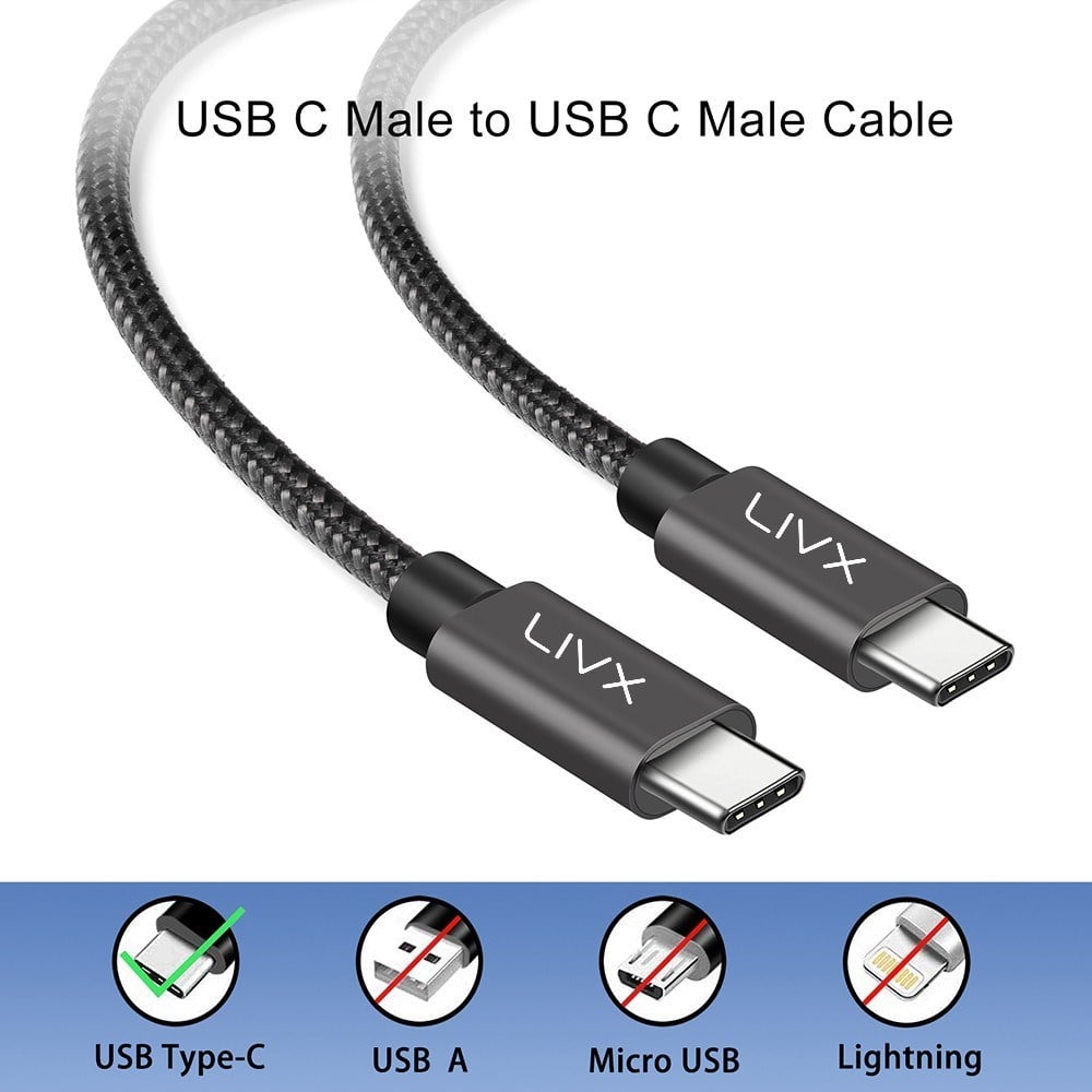 LivX Type C to Type C 100W Şarj Kablosu LVA-TCT