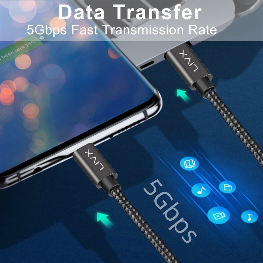 LivX Type C to Type C 100W Şarj Kablosu LVA-TCT
