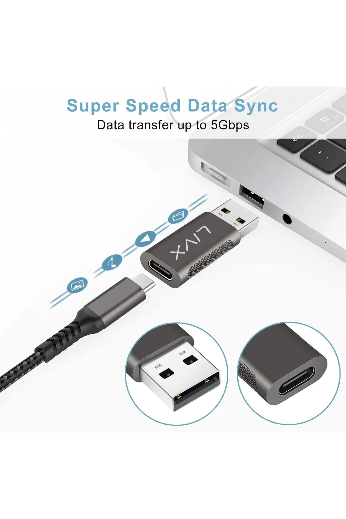LivX Type C To Usb 3.0 Çevirici Dönüştürücü Otg Adaptör Ikili Paket Otgcf 2PAKET-OTGCF