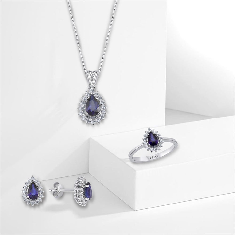 0.52 Karat Pırlanta Safir 3'lü Set