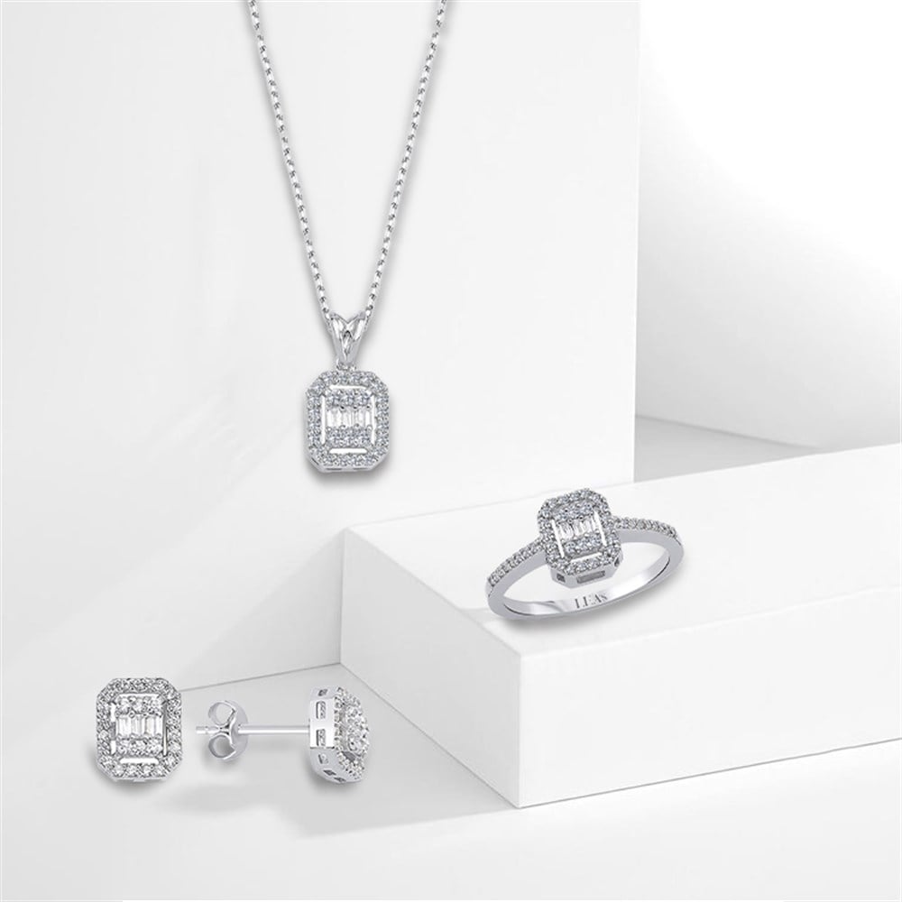 0.69 Karat Pırlanta Baget 3'lü Set