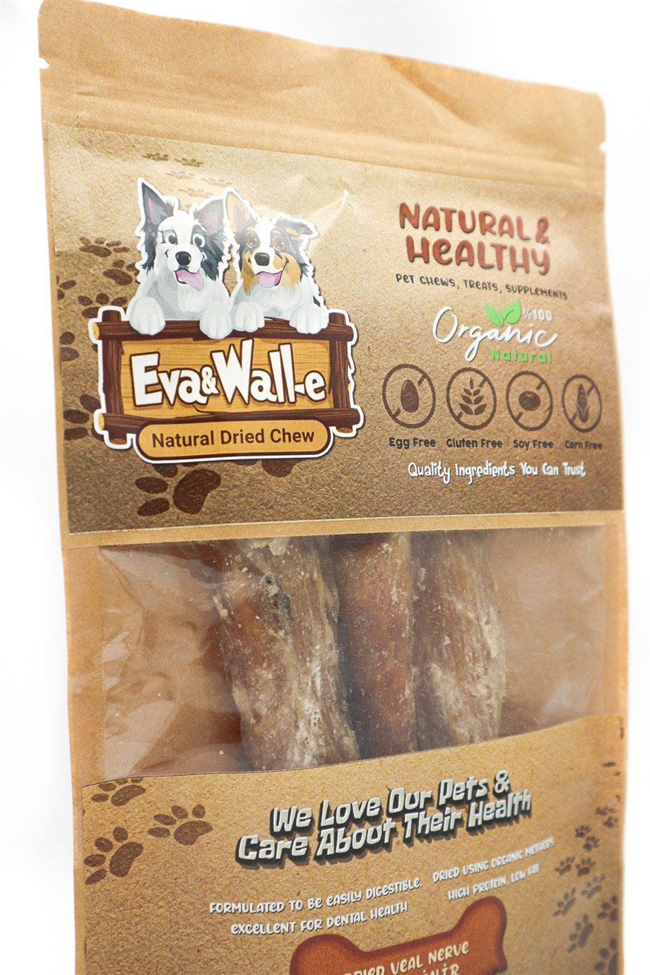 Eva and Wall-e Kurutulmuş Dana Sinir Doğal Köpek Çiğnemeliği Özel Seri