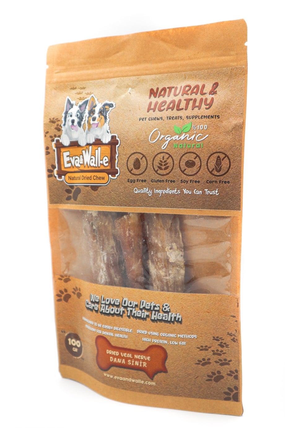 Eva and Wall-e Kurutulmuş Dana Sinir Doğal Köpek Çiğnemeliği Özel Seri